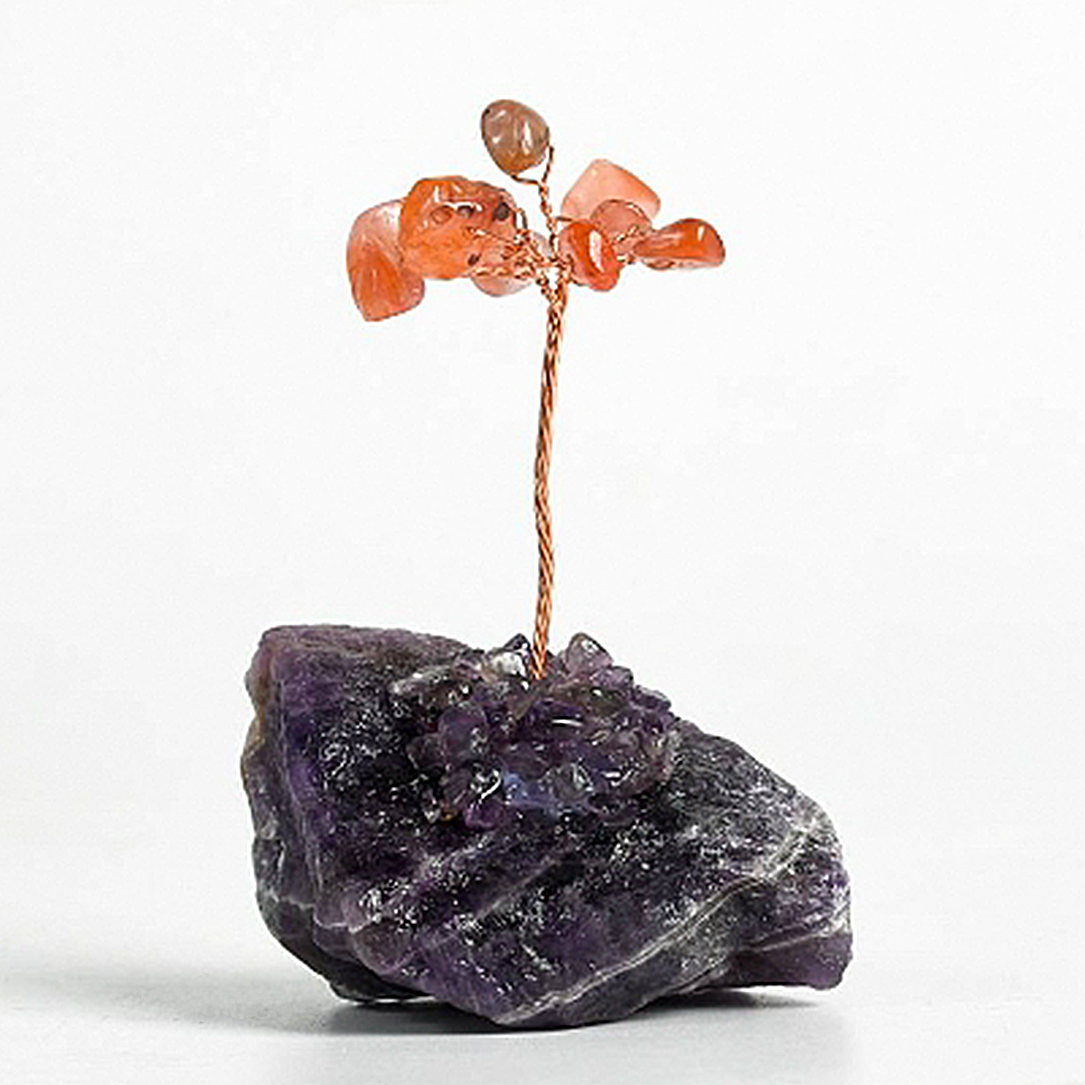 Crystal tree ornament with a base of original stones