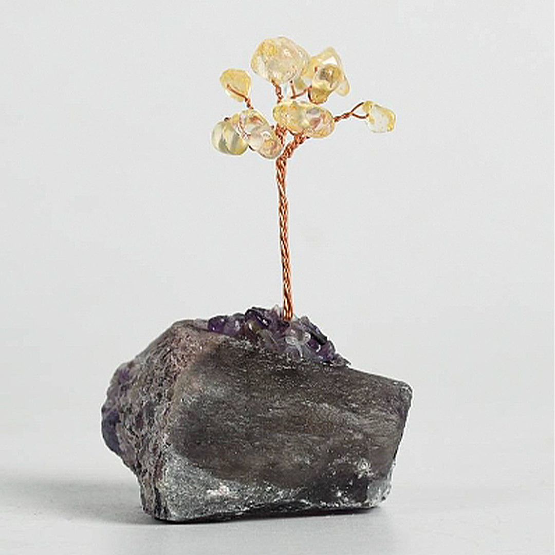 Crystal tree ornament with a base of original stones