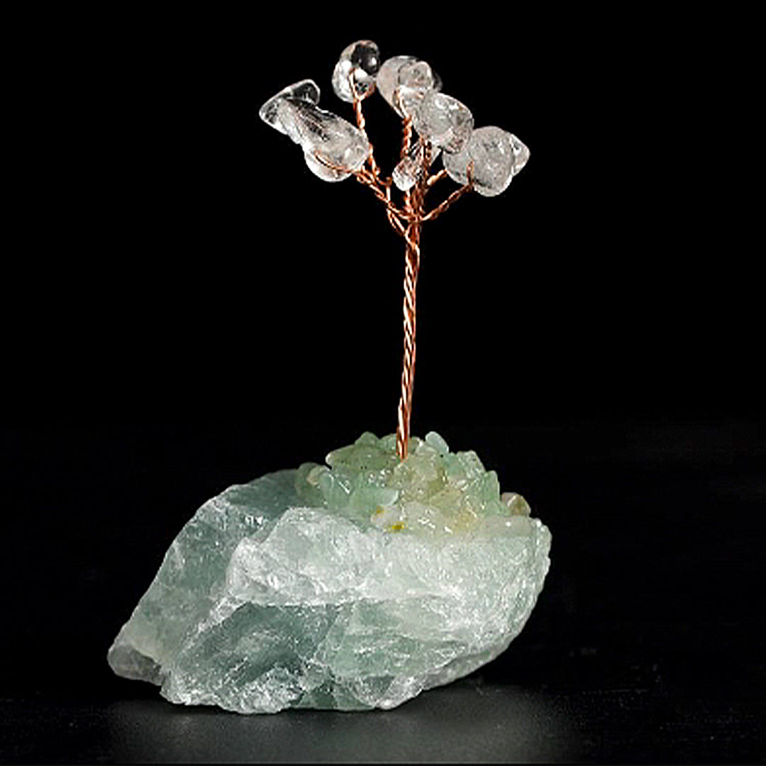 Crystal tree ornament with a base of original stones