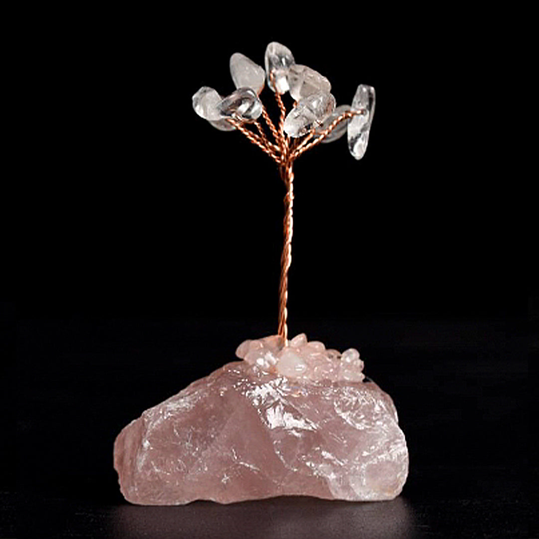 Crystal tree ornament with a base of original stones