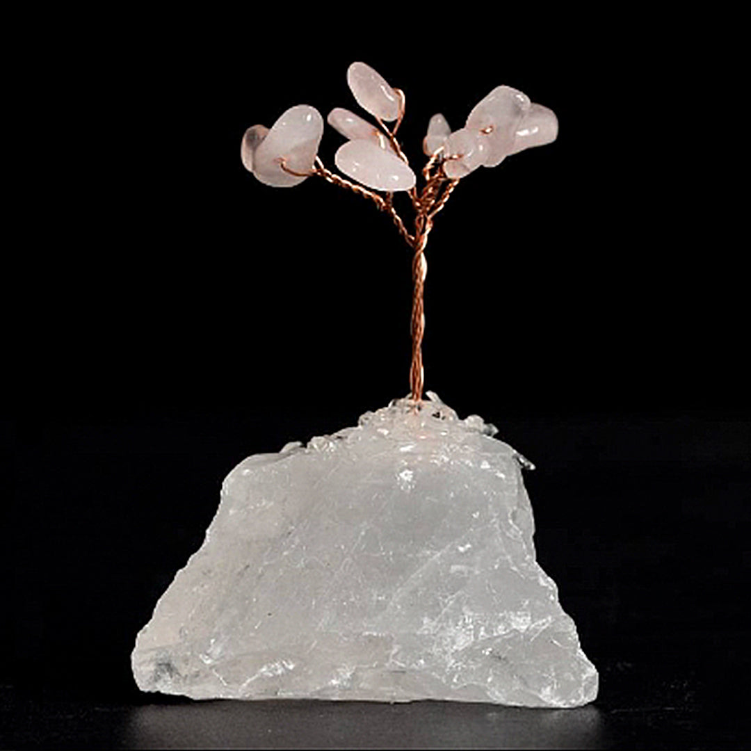 Crystal tree ornament with a base of original stones