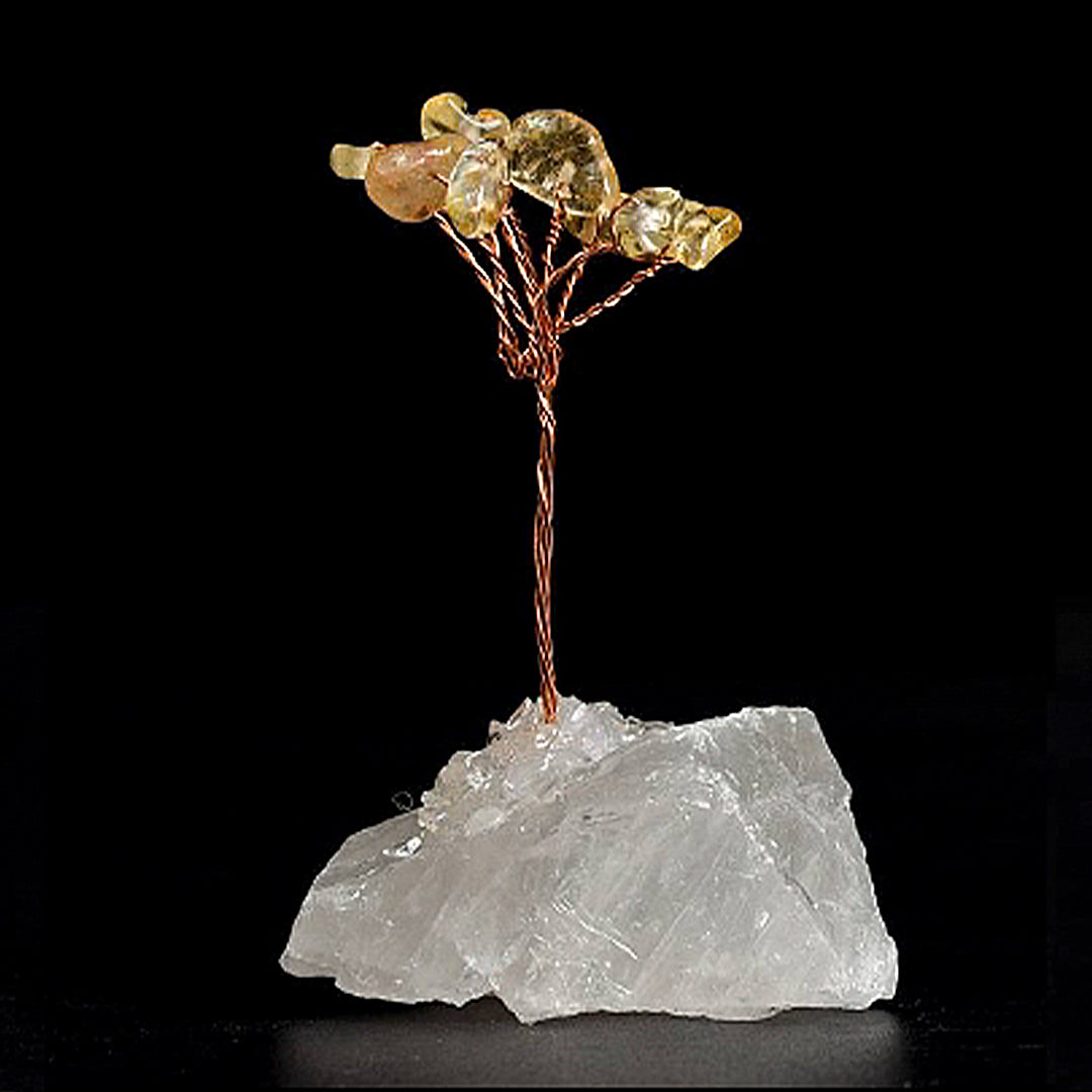 Crystal tree ornament with a base of original stones