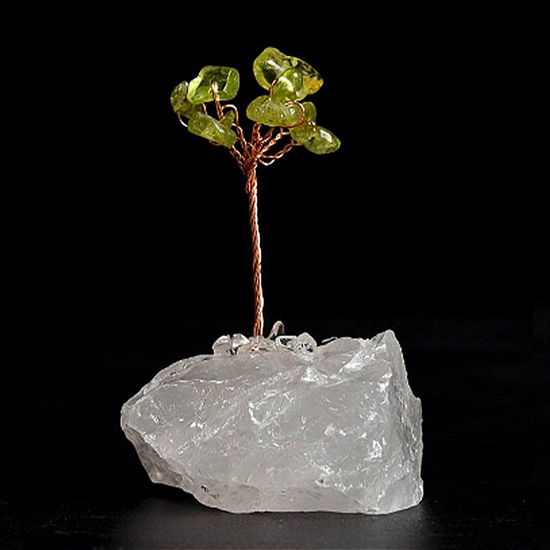Crystal tree ornament with a base of original stones
