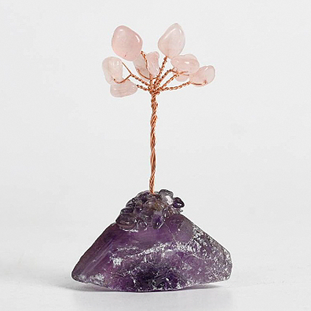 Crystal tree ornament with a base of original stones