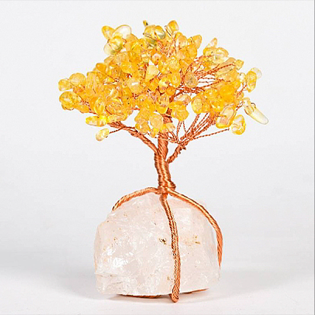 Crystal rough base silk winding craft crystal tree ornaments