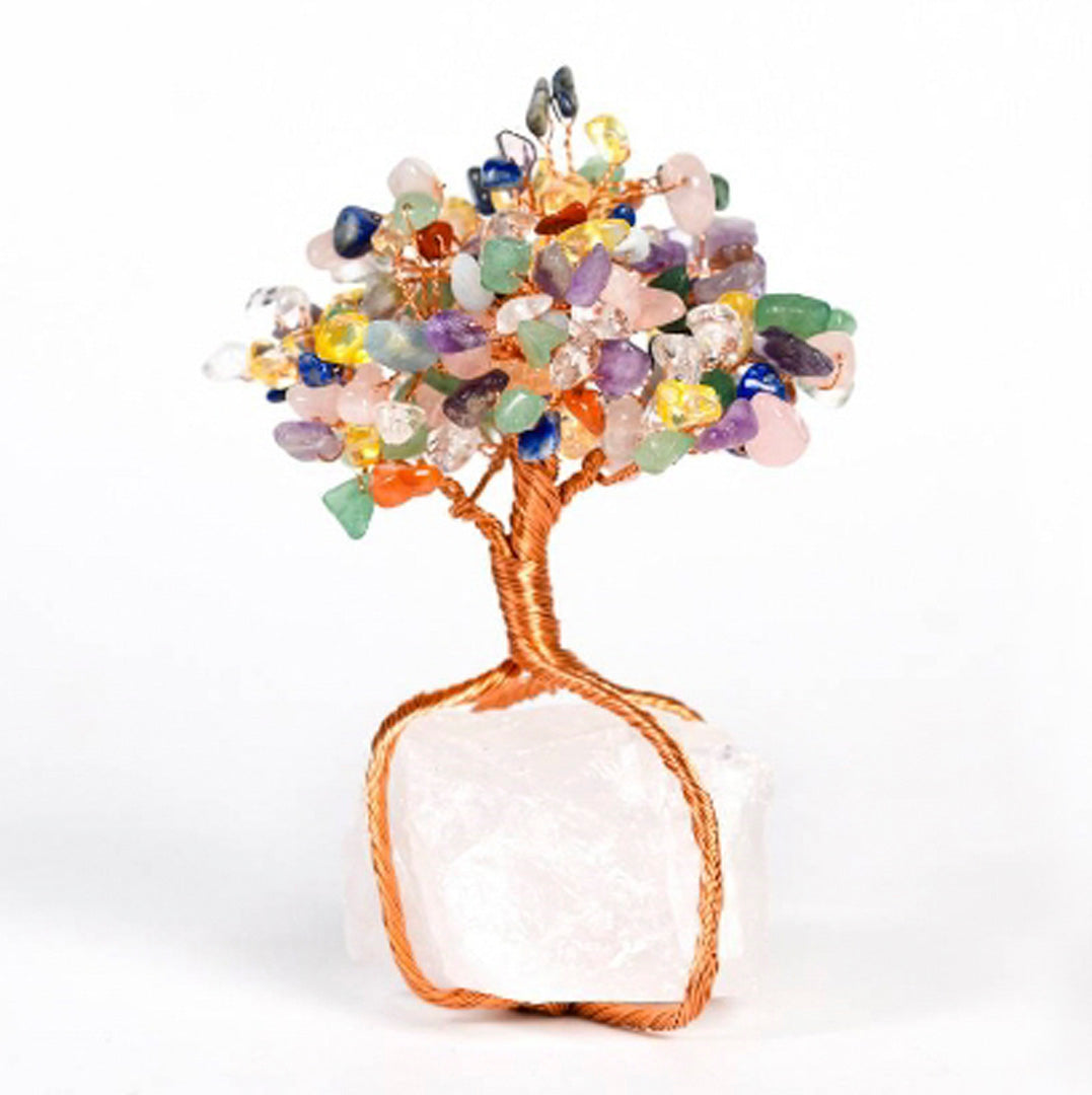 Crystal rough base silk winding craft crystal tree ornaments