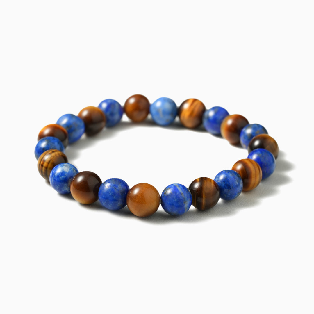Tiger's Eye and Lapis Crystal Bracelet