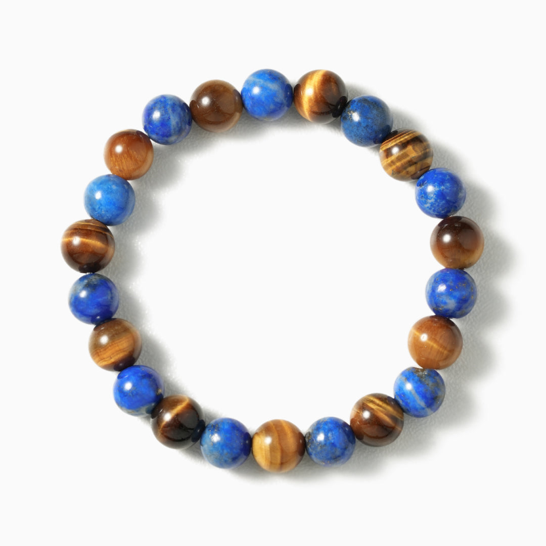 Tiger's Eye and Lapis Crystal Bracelet