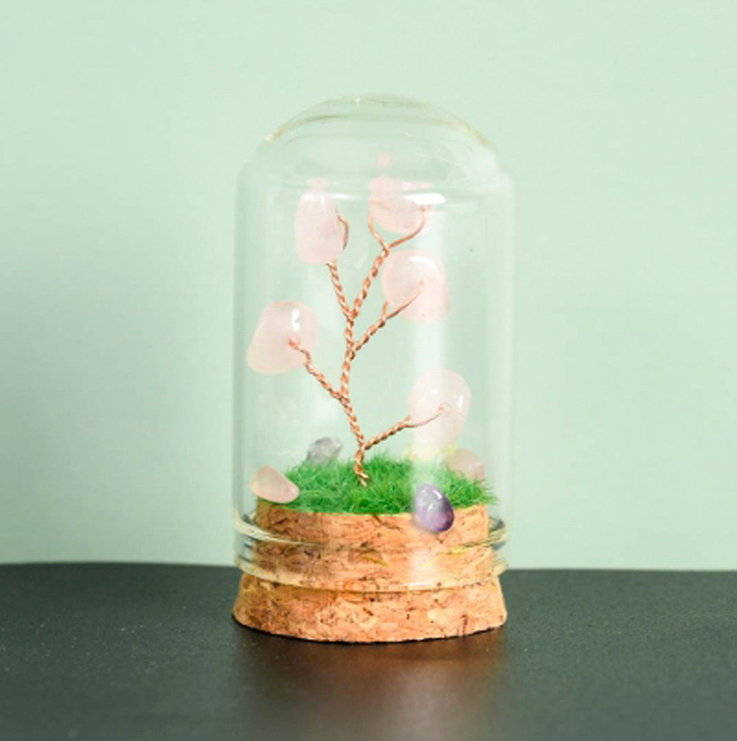 Natural crystal rough glass cover micro landscape crystal tree