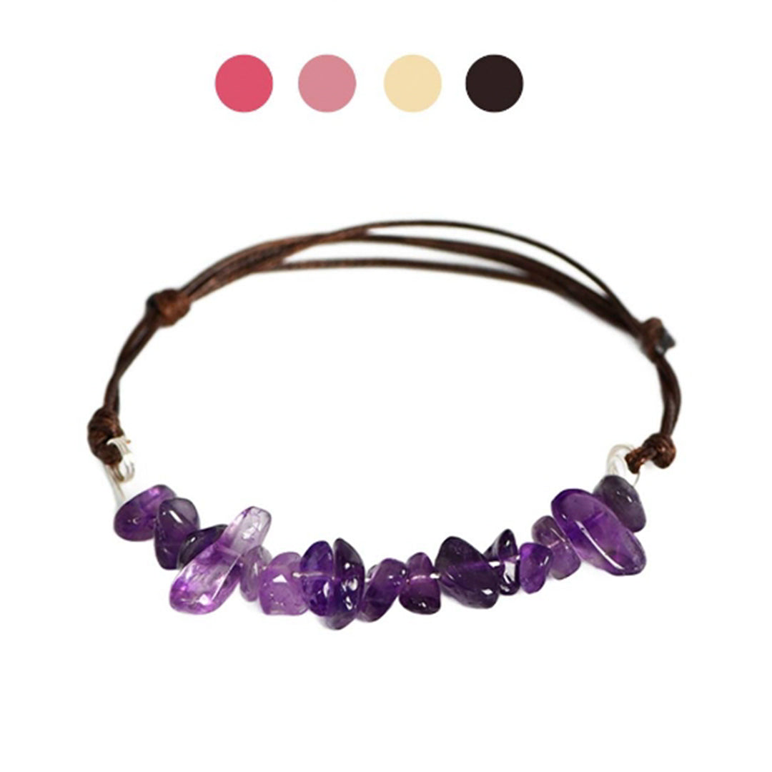 Crushed Stone Leather Rope Bracelet