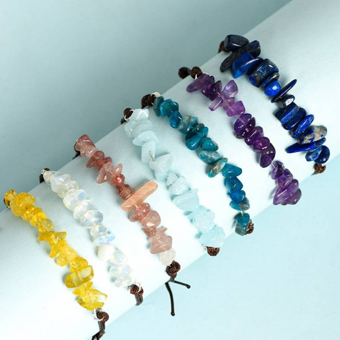 Crushed Stone Leather Rope Bracelet