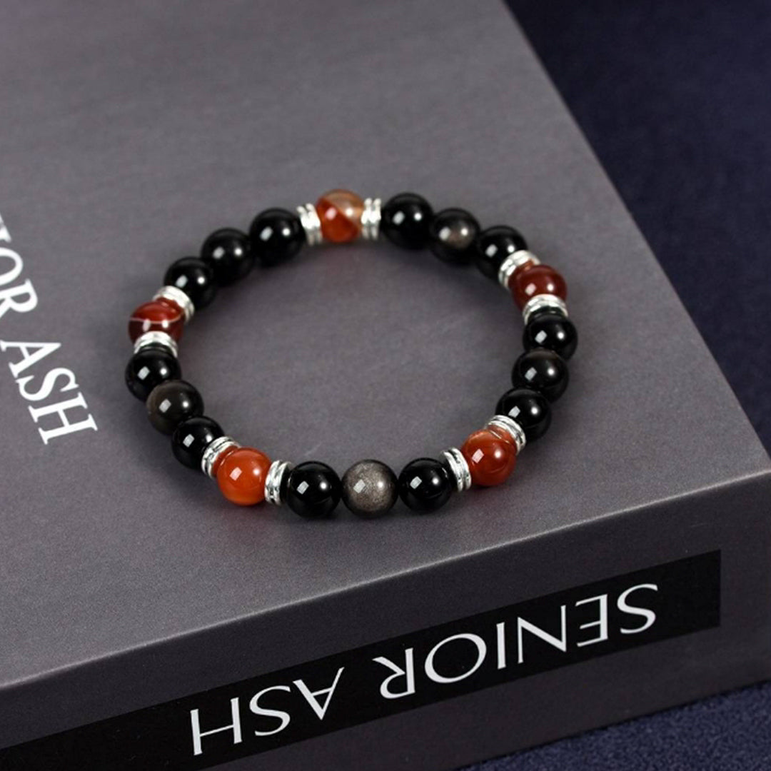 Obsidian With Stone Bracelet