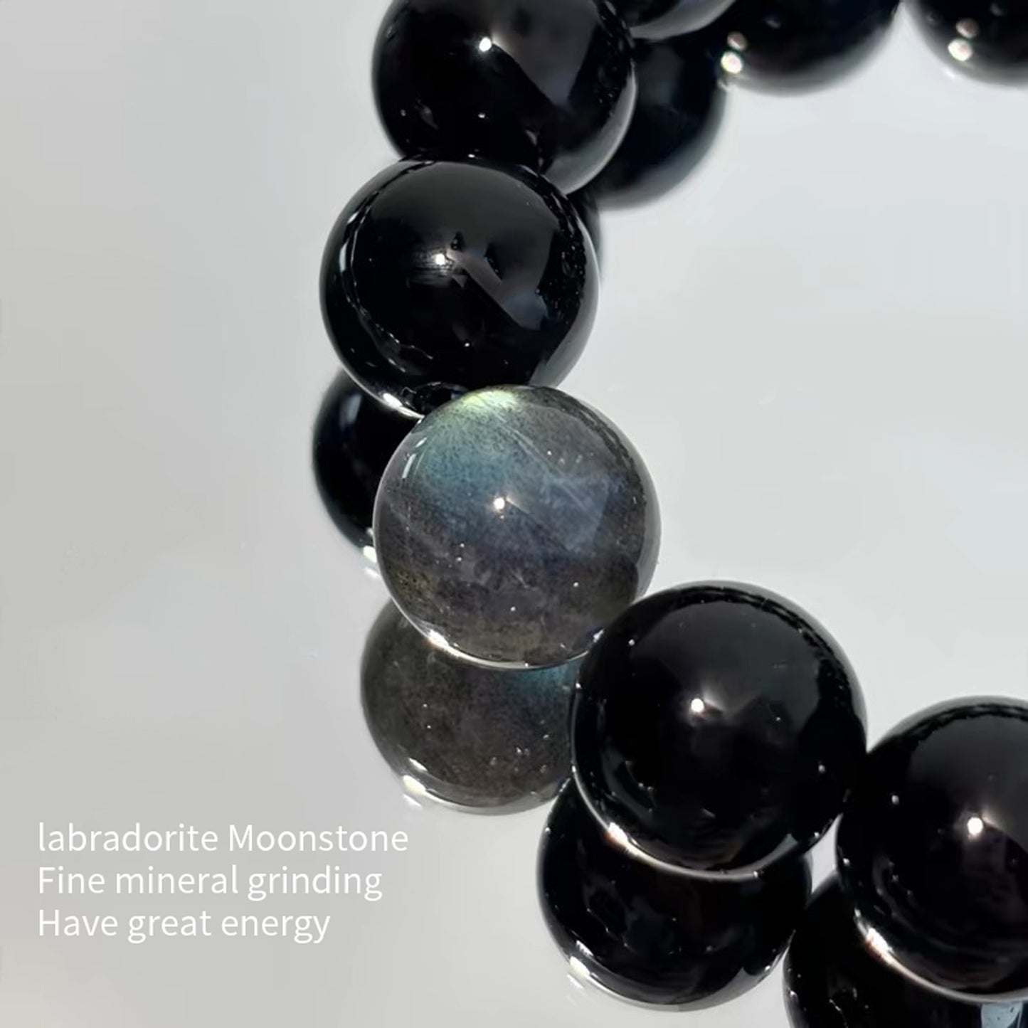 Silver-Sheen Obsidian Dragon Fittings Bracelet