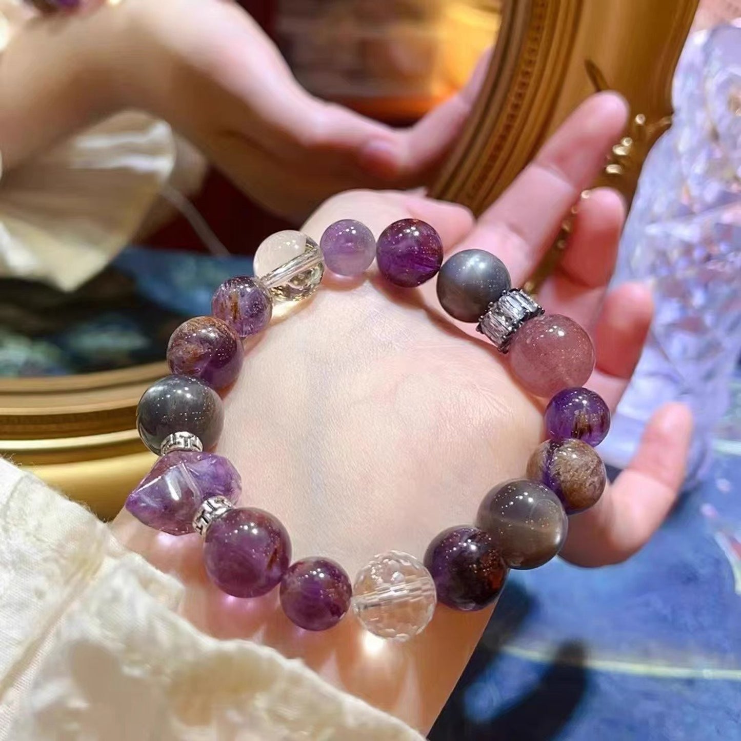 Staggered Irregularly Amethyst Bracelet