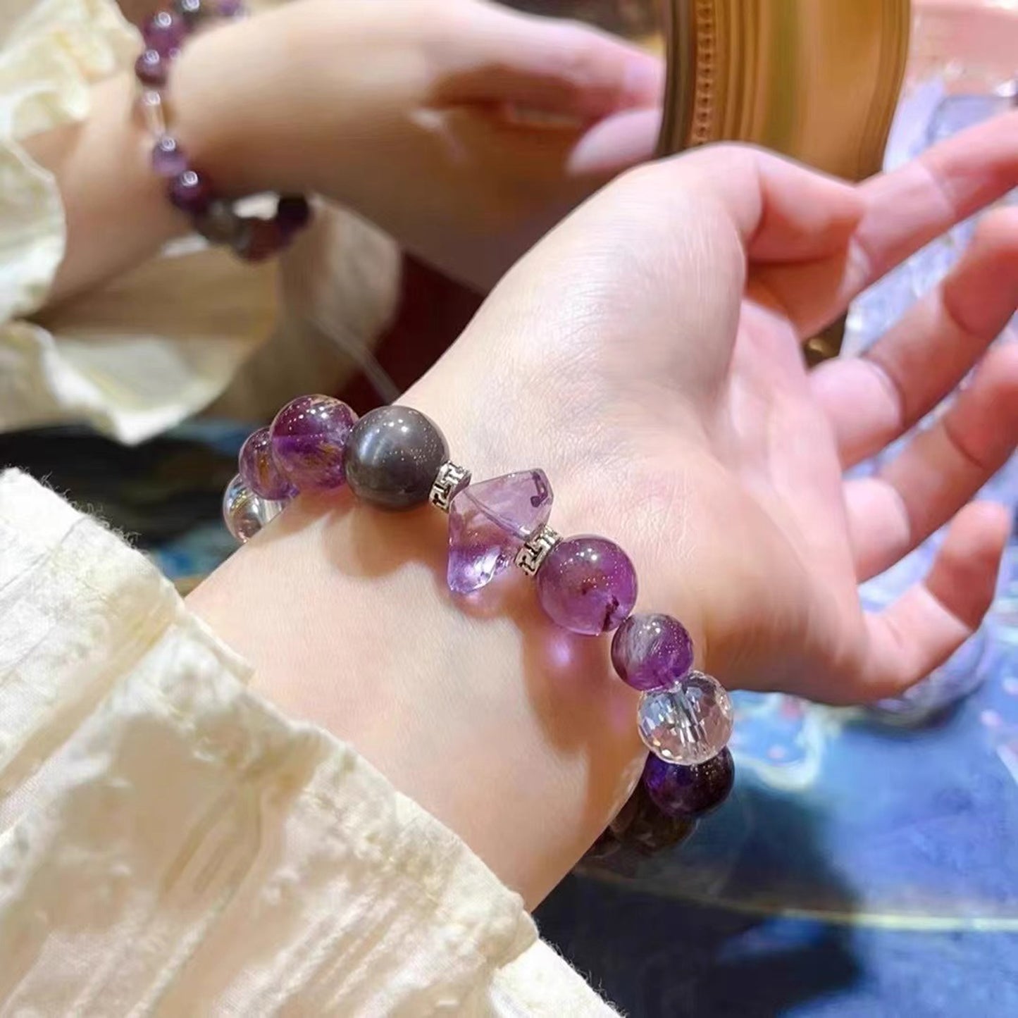 Staggered Irregularly Amethyst Bracelet