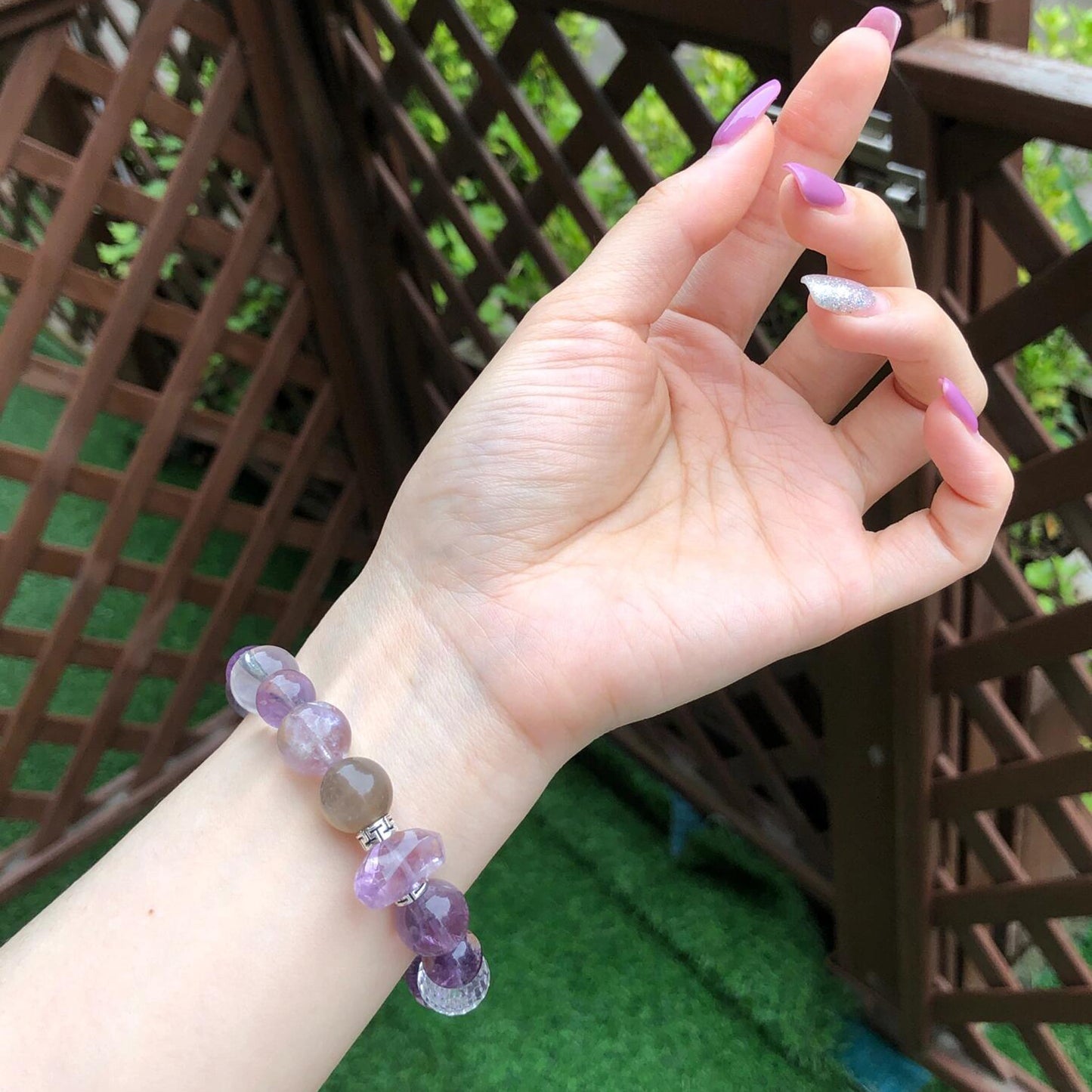 Staggered Irregularly Amethyst Bracelet