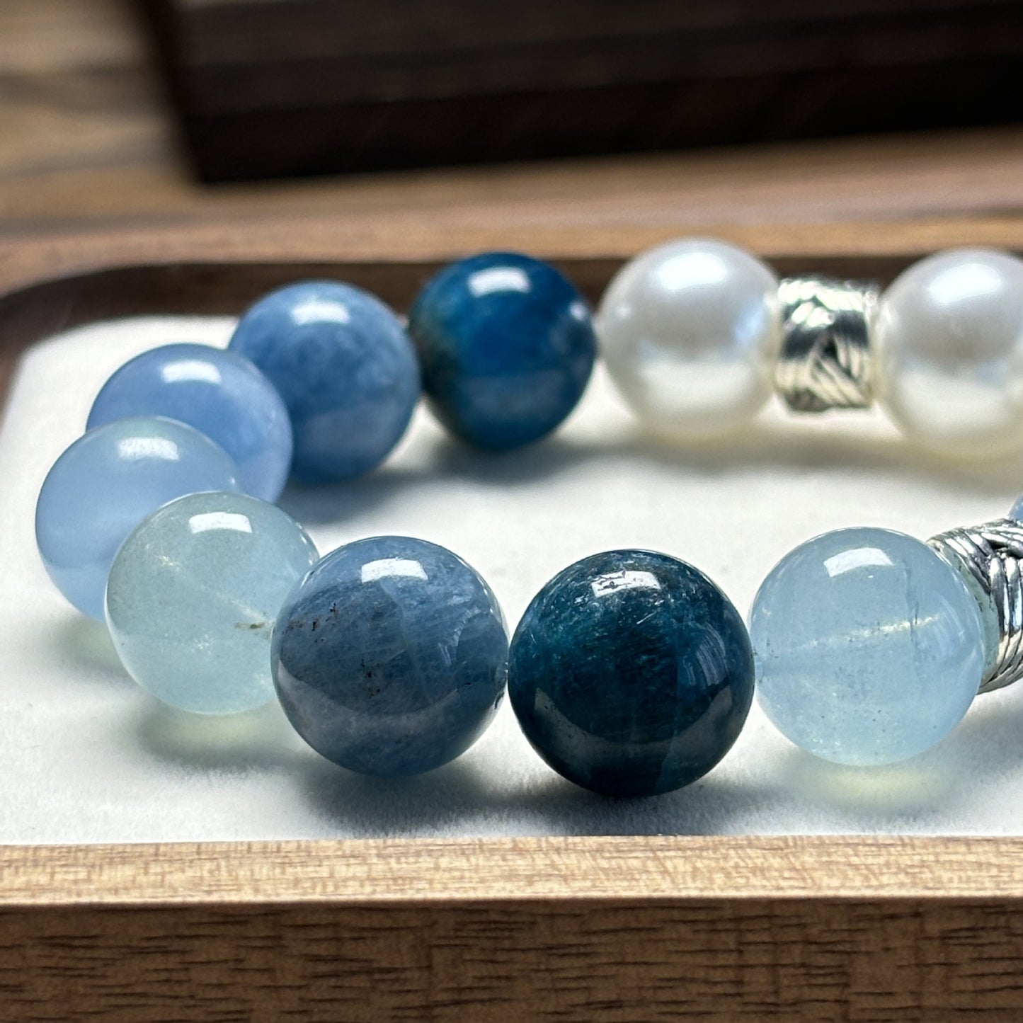 Blue Apatite Pearls Bracelet