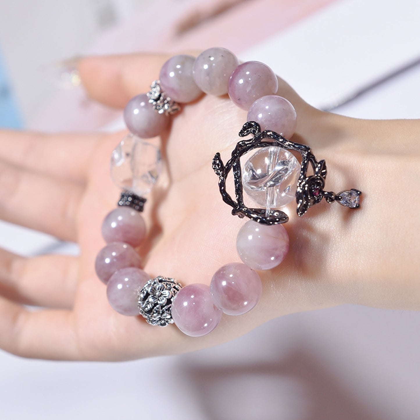 Purple Madagascar Rose Quartz Bracelet