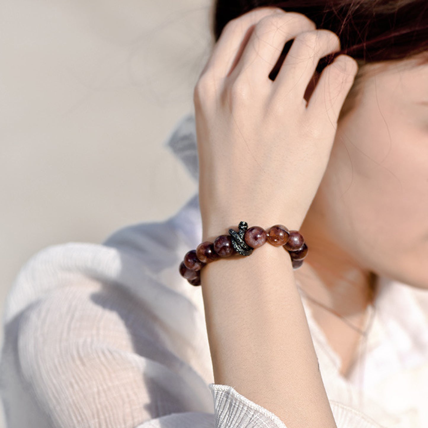 Natural Red Phantom Quartz Bracelet