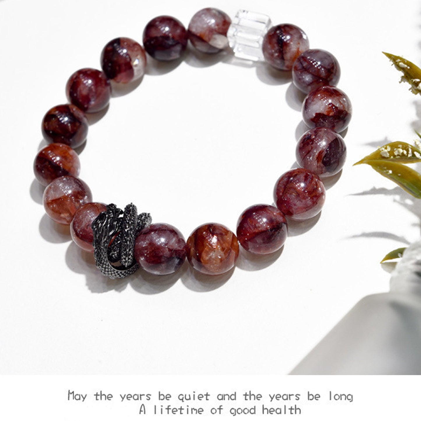 Natural Red Phantom Quartz Bracelet