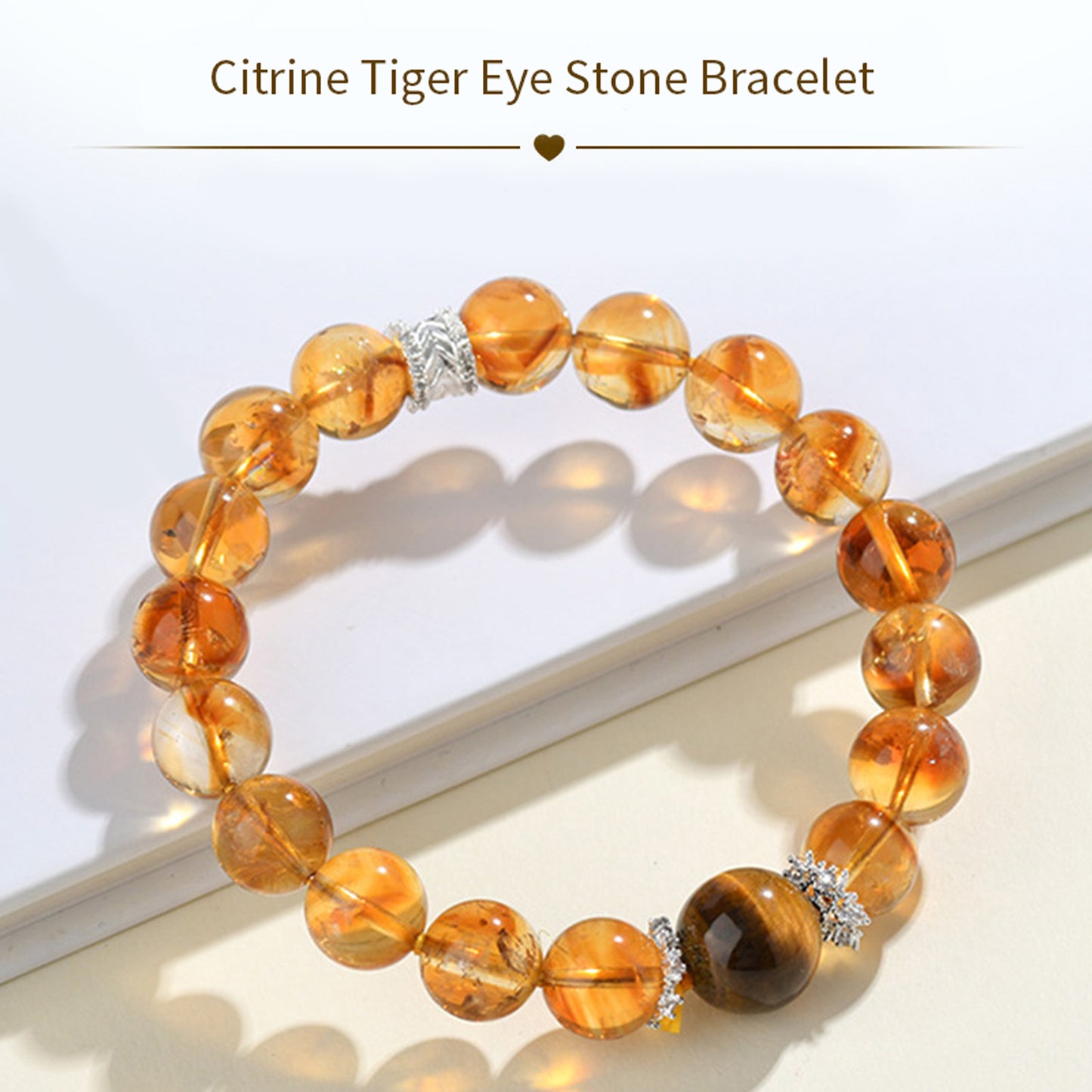 Yellow Pyramidal Quartz Tiger's eye Bracelet