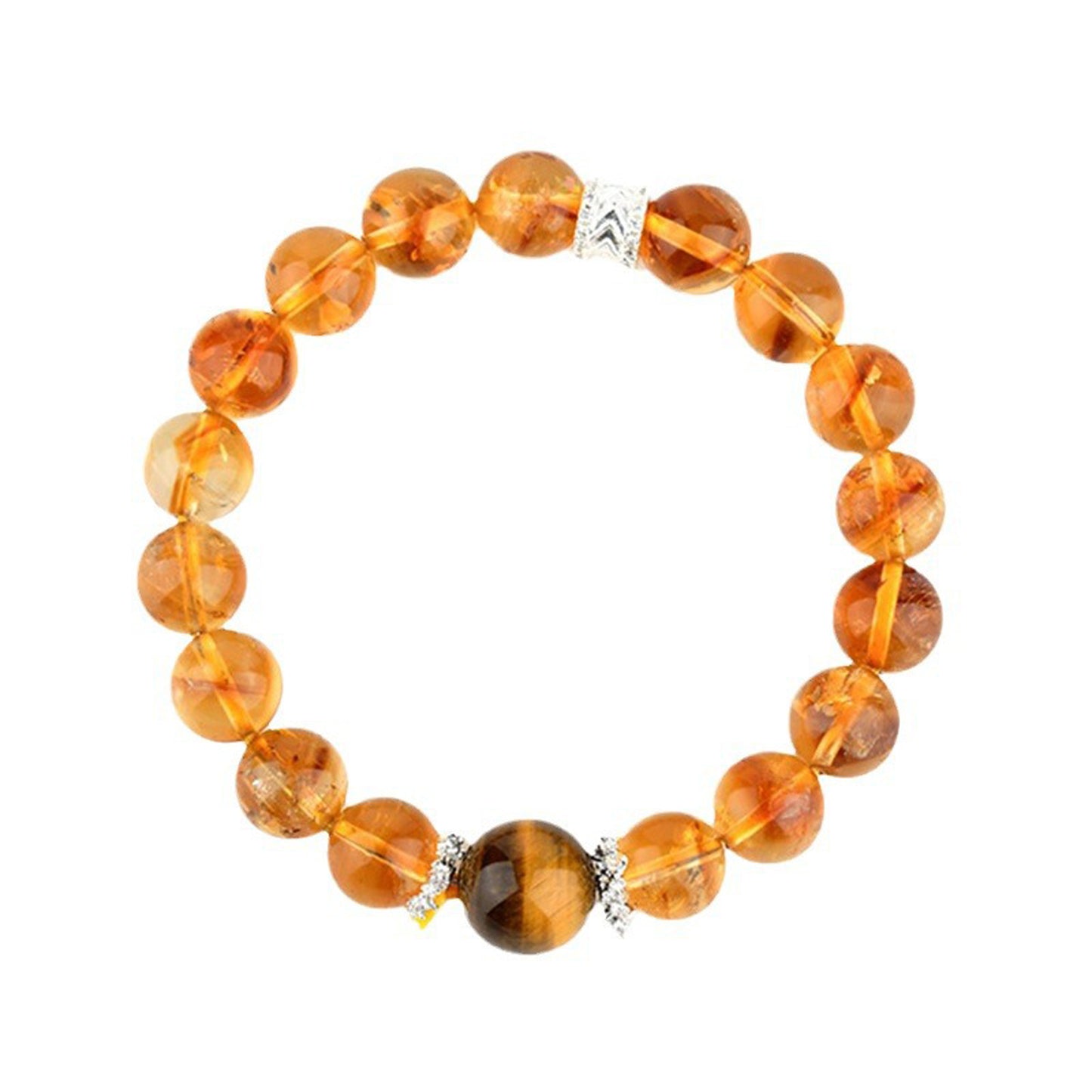 Yellow Pyramidal Quartz Tiger's eye Bracelet
