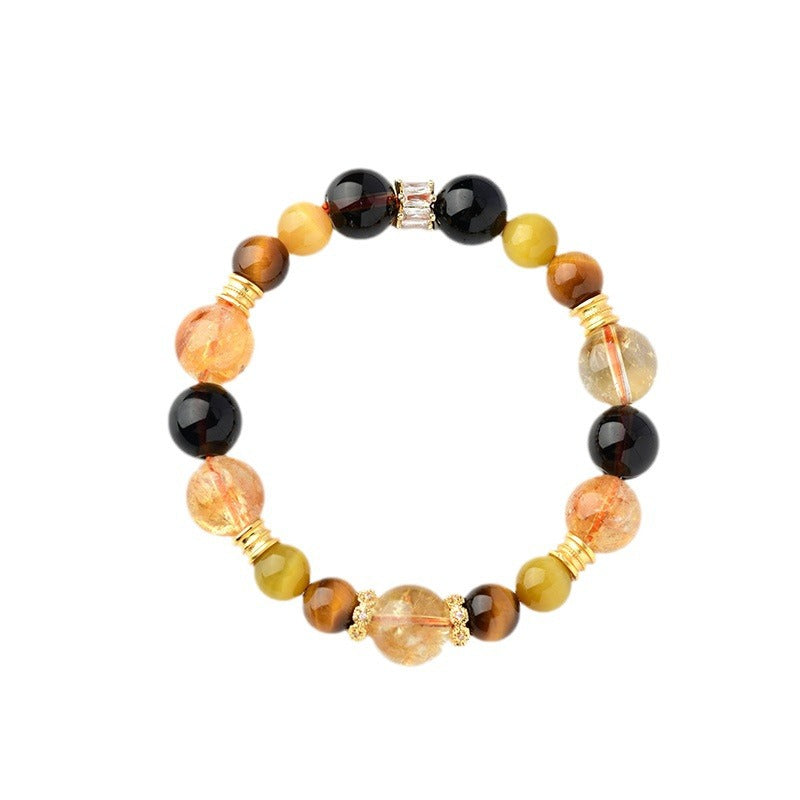 Citrine Smoky Quartz Tiger's eye Stone Bracelet