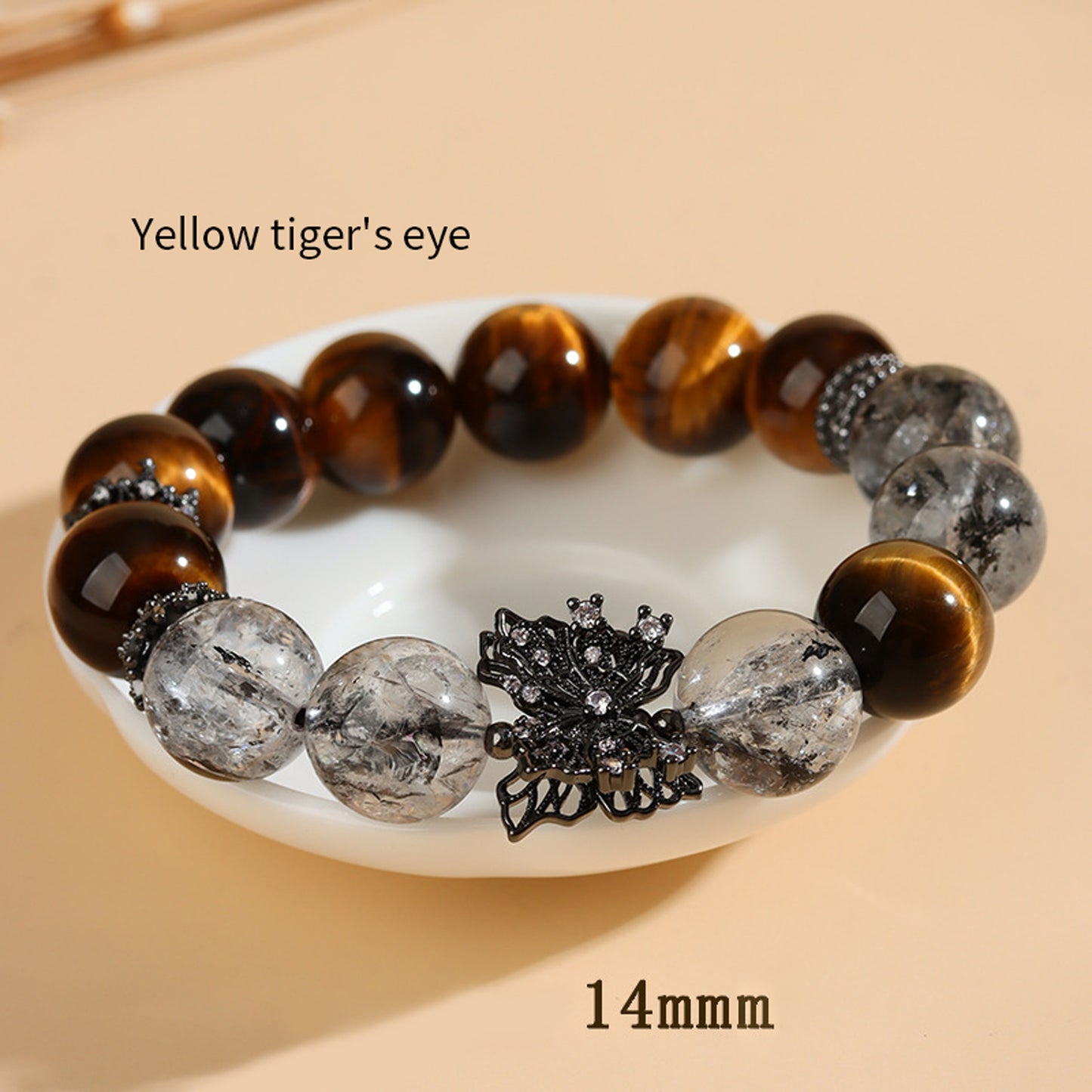 Tiger's Eye Herkimer Diamond Bracelet