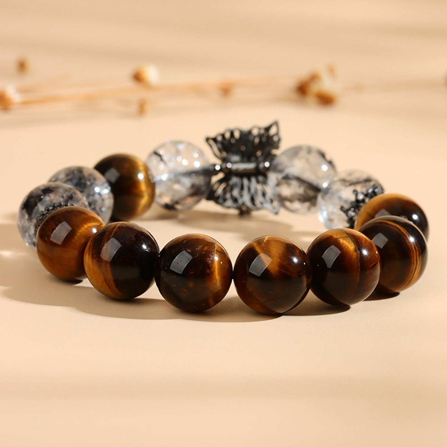 Tiger's Eye Herkimer Diamond Bracelet