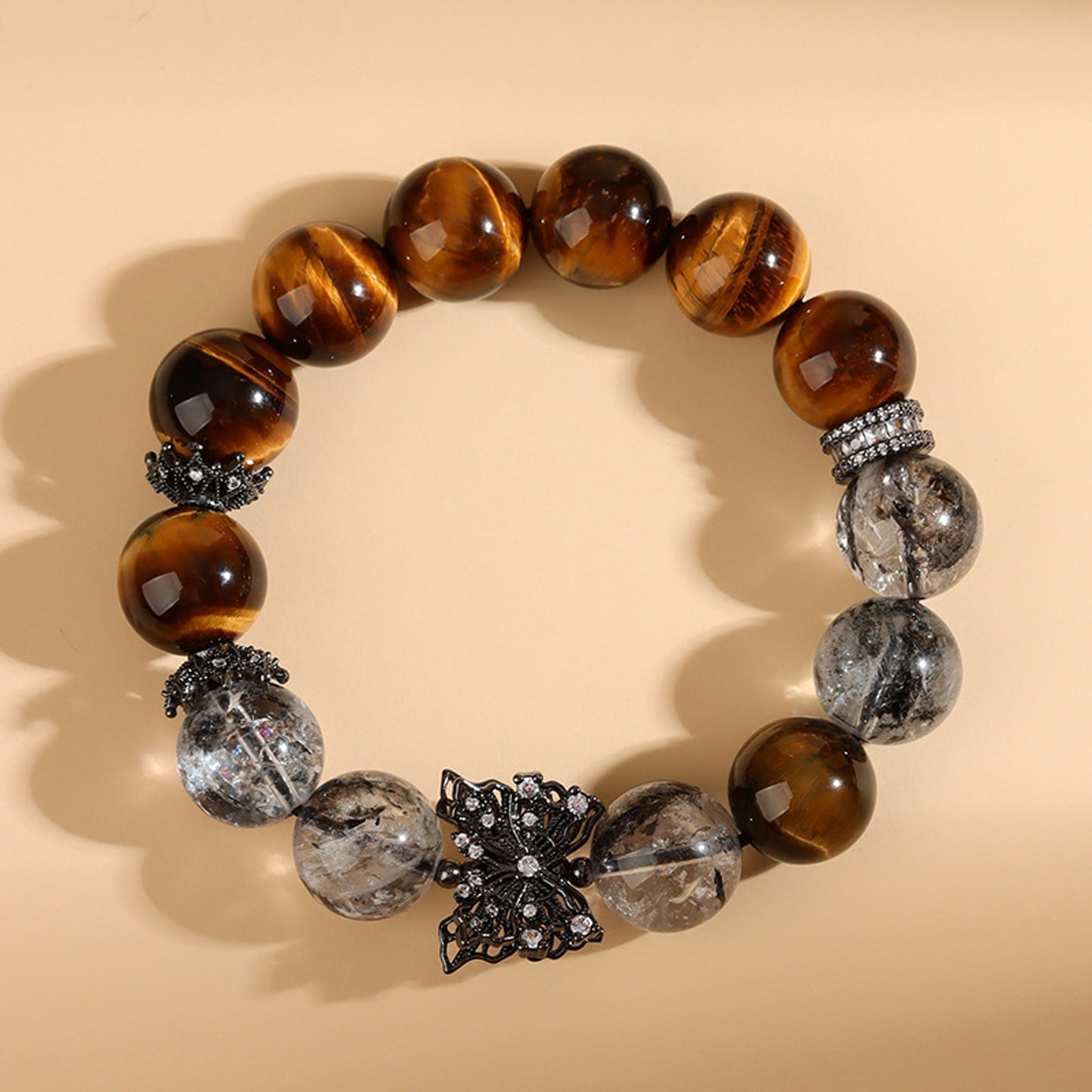 Tiger's Eye Herkimer Diamond Bracelet