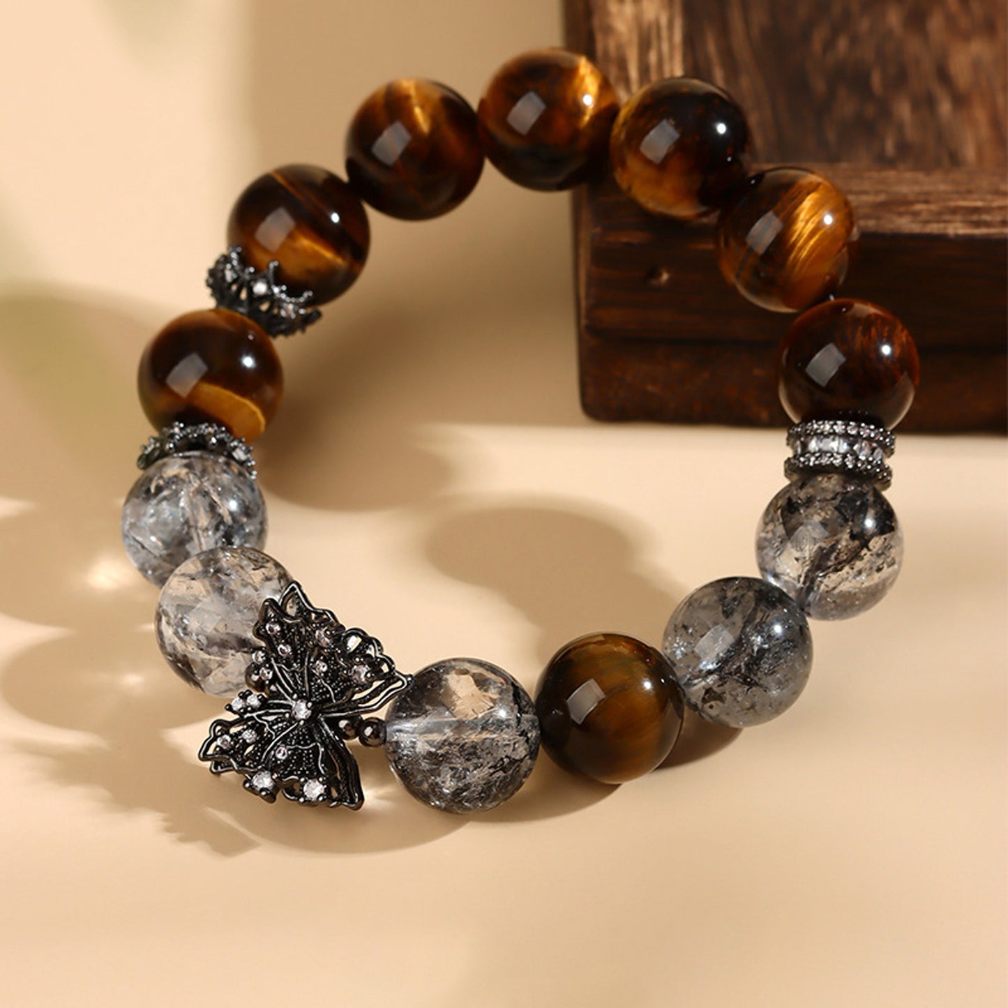 Tiger's Eye Herkimer Diamond Bracelet