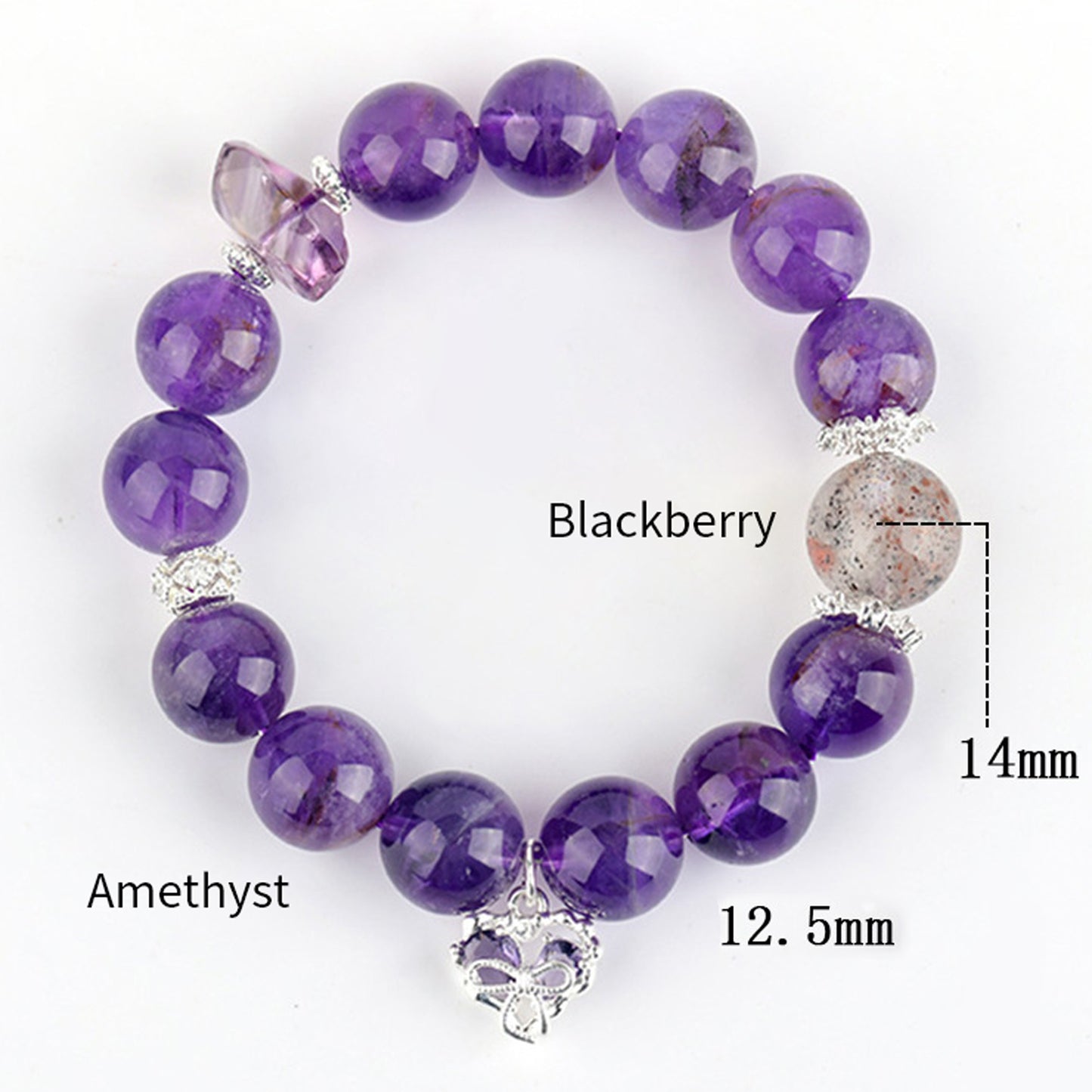 Amethyst Black Strawberry Quartz Bracelet