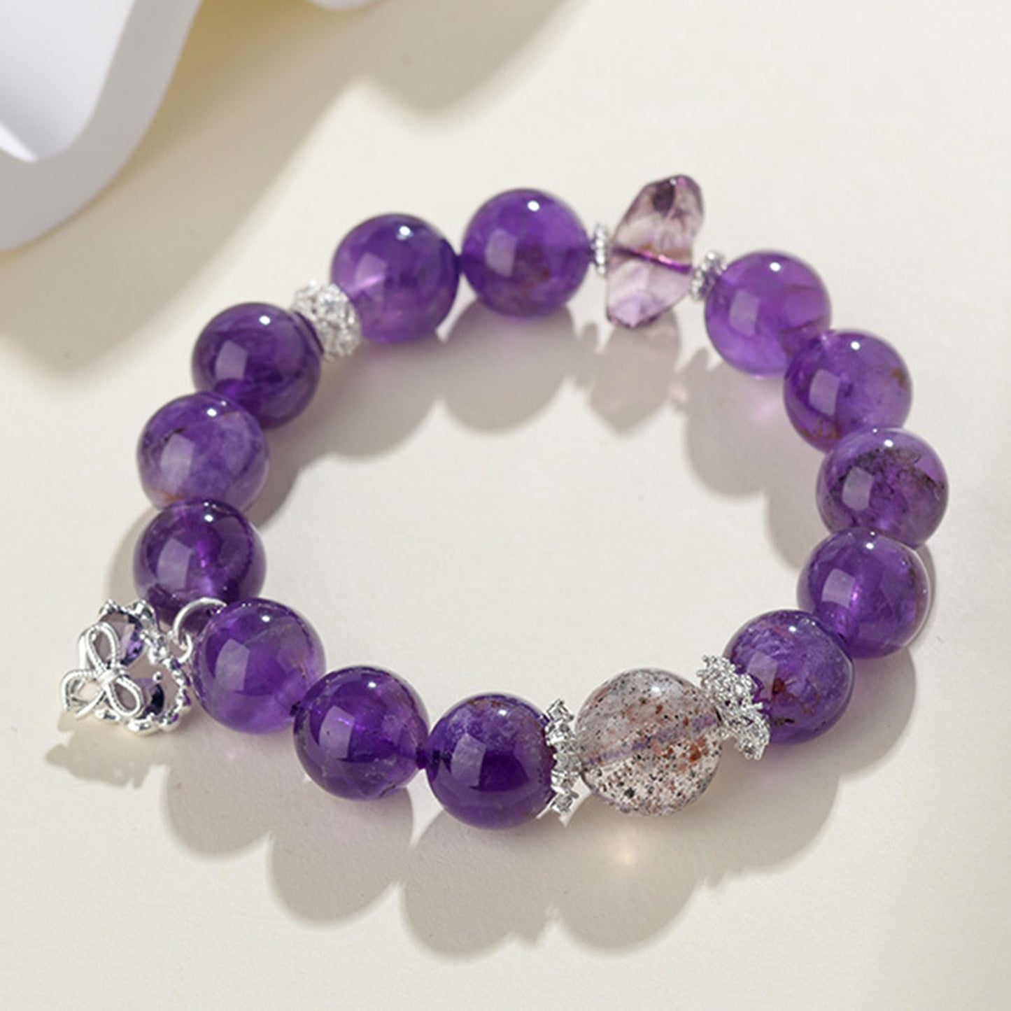 Amethyst Black Strawberry Quartz Bracelet