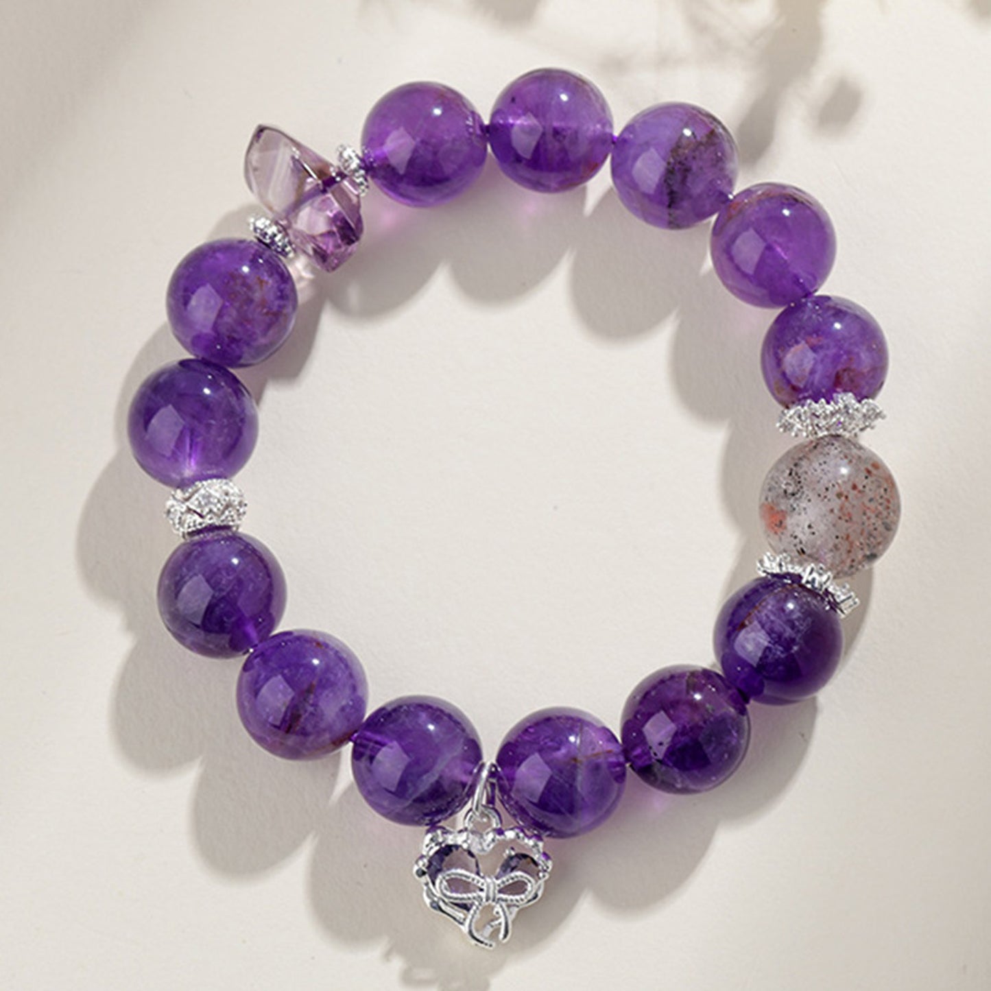 Amethyst Black Strawberry Quartz Bracelet