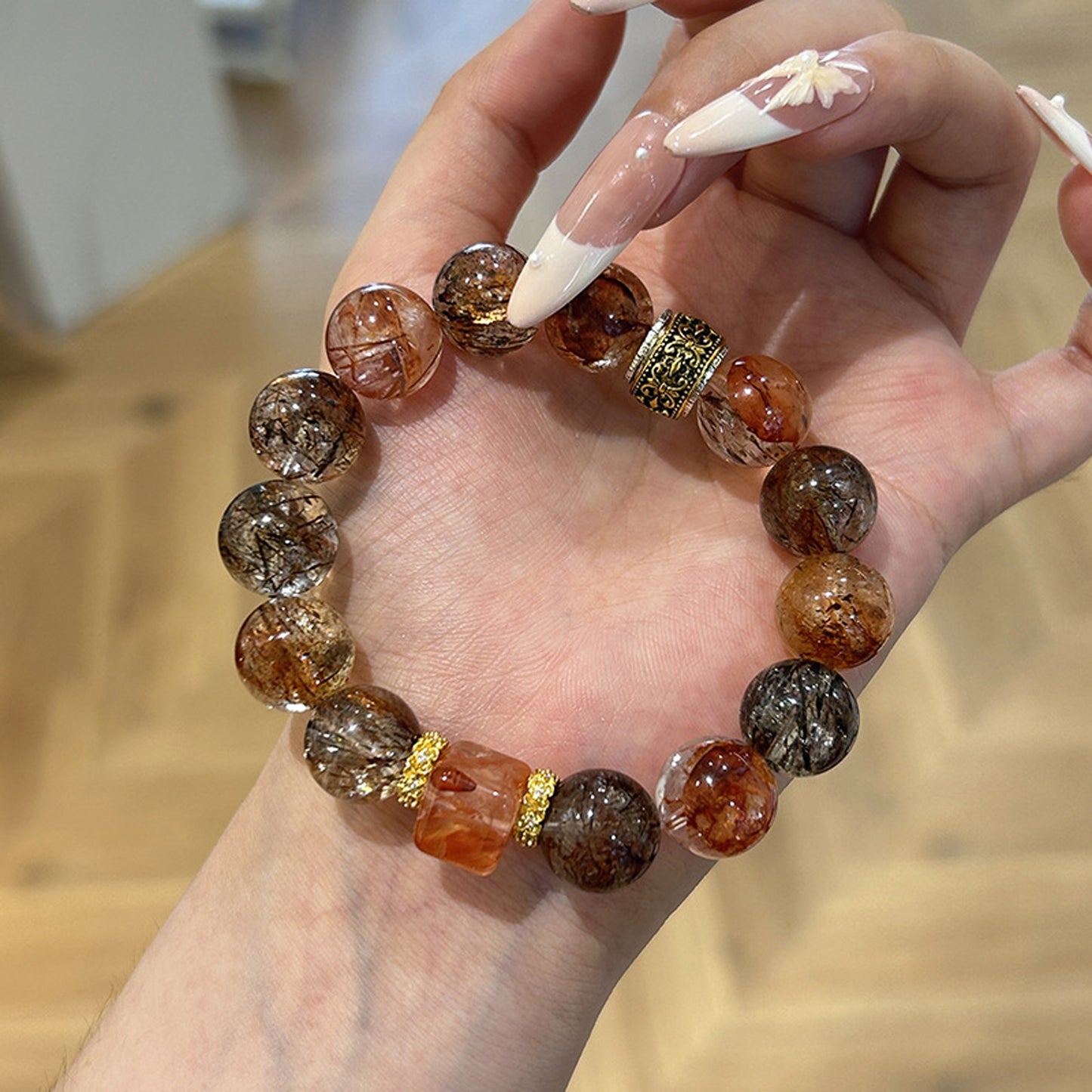 Black-Golden Super Seven Crystal Bracelet
