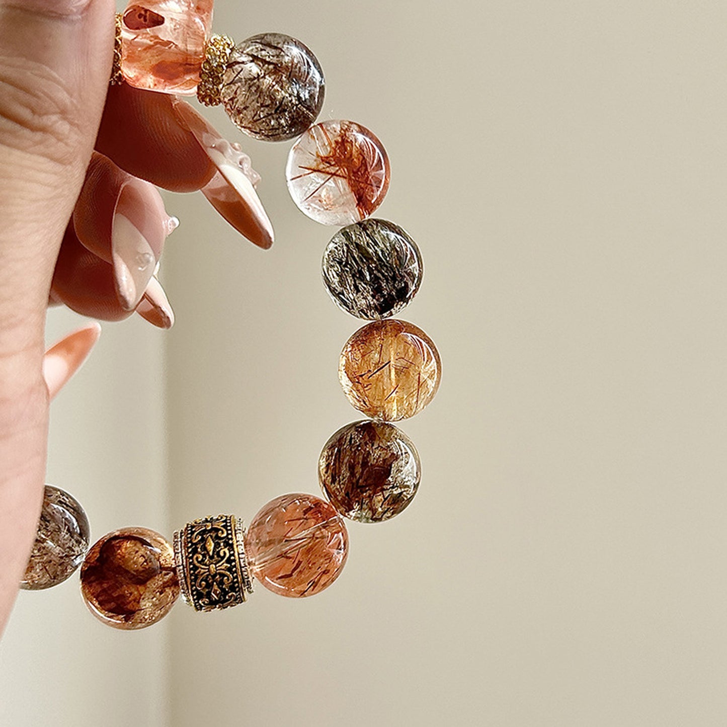 Black-Golden Super Seven Crystal Bracelet