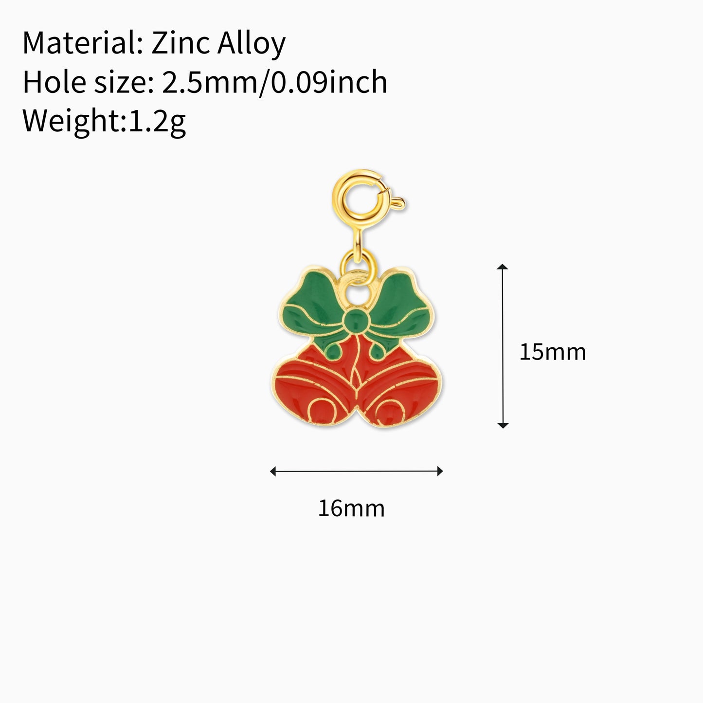 Christmas Enamel Zinc Alloy DIY Charms