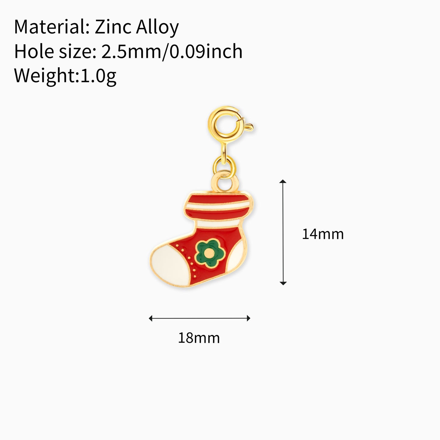 Christmas Enamel Zinc Alloy DIY Charms