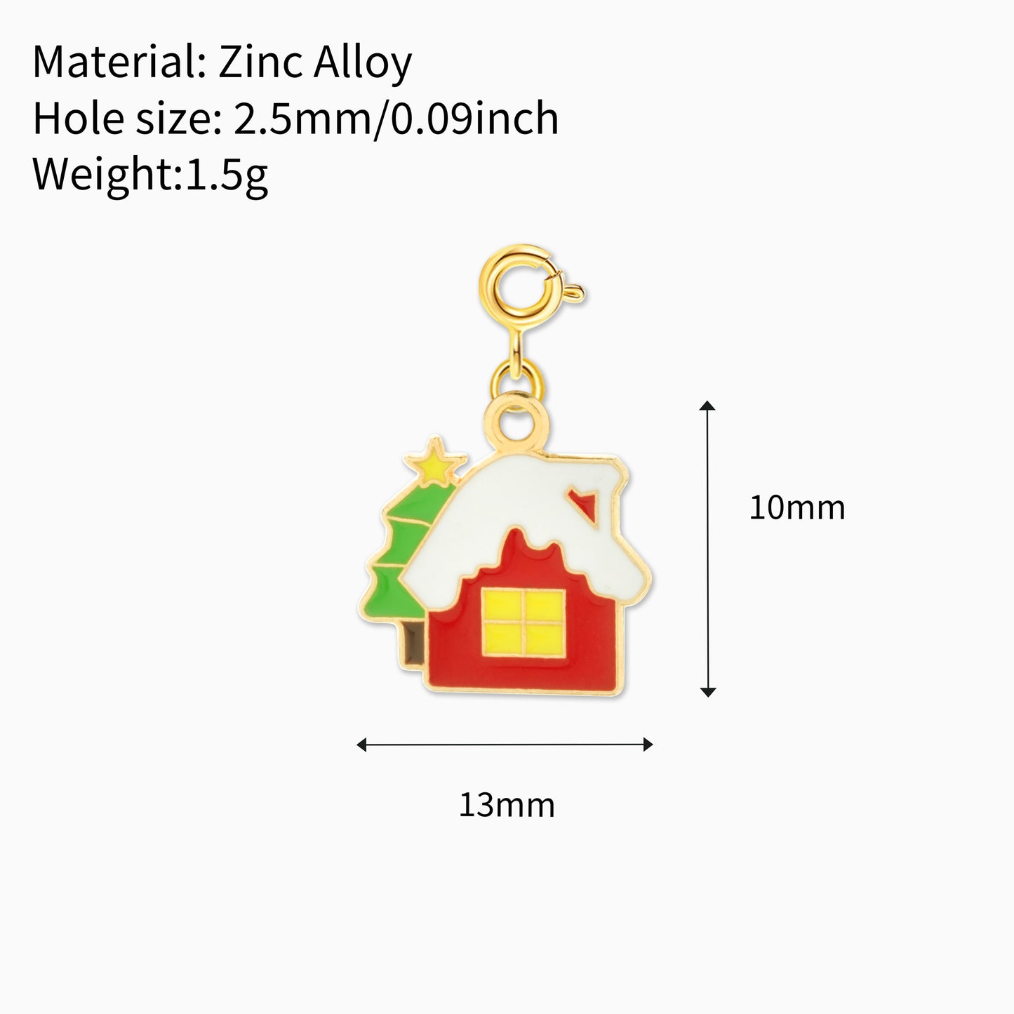 Christmas Enamel Zinc Alloy DIY Charms