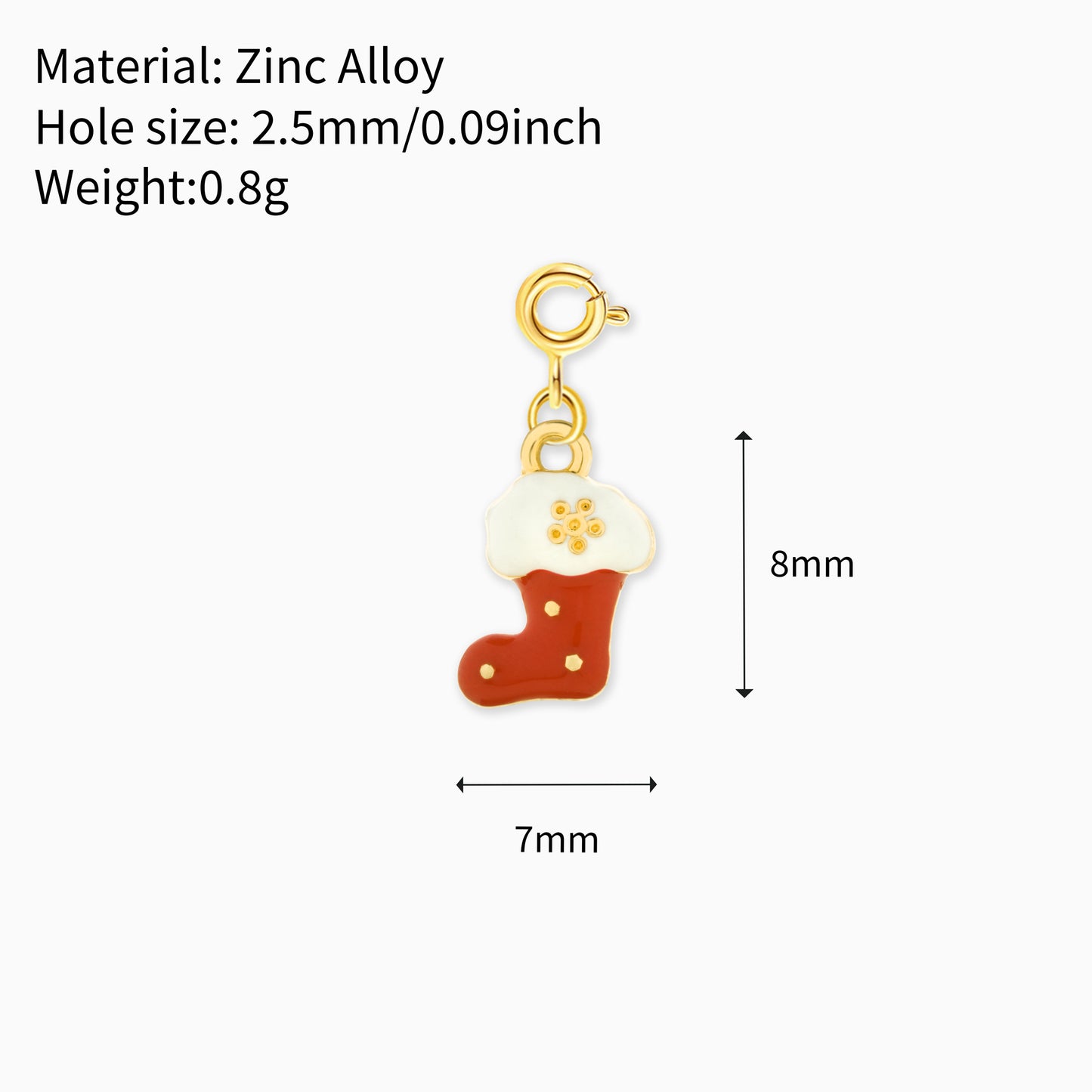 Christmas Enamel Zinc Alloy DIY Charms
