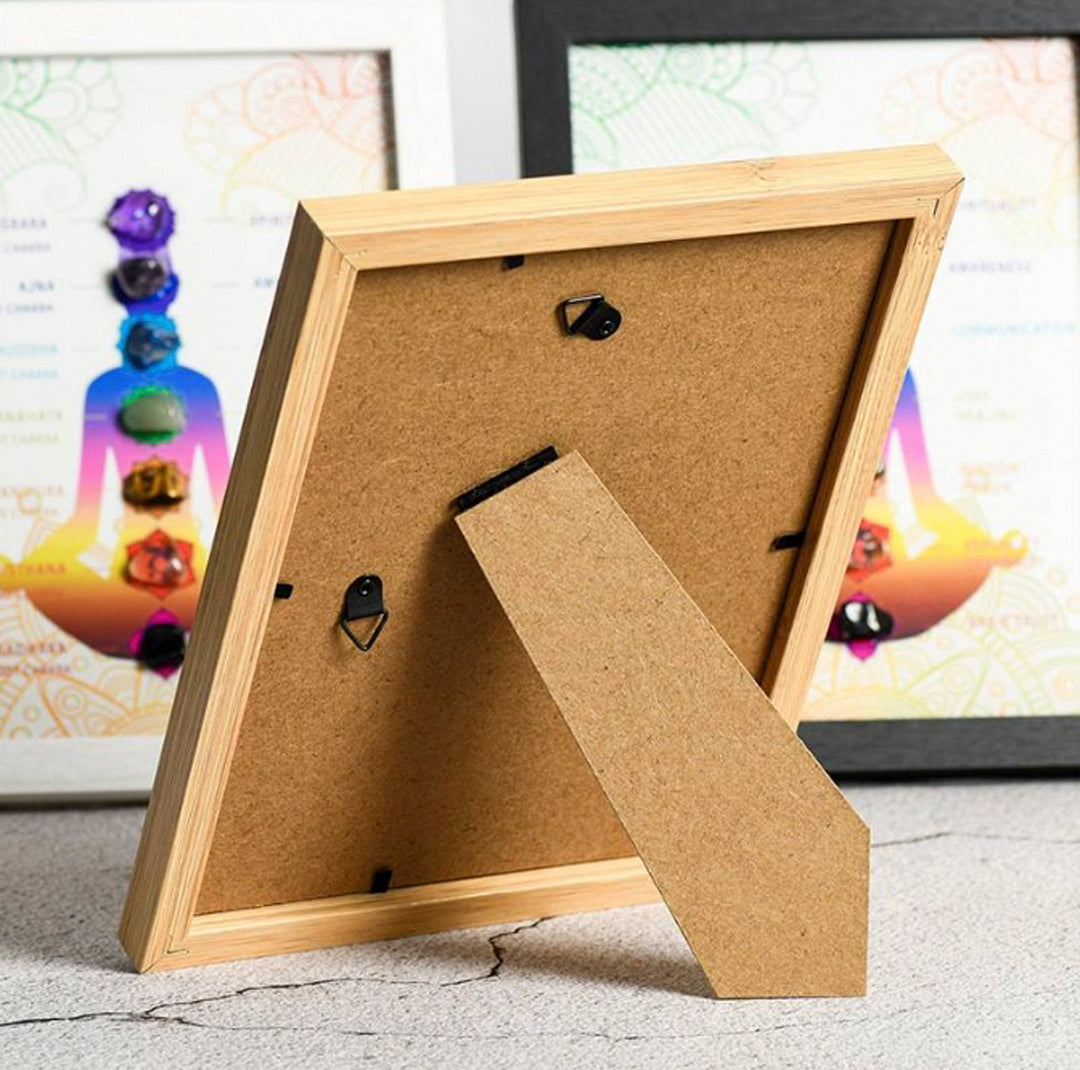 Seven Chakra Crystals Decorate The Picture Frame