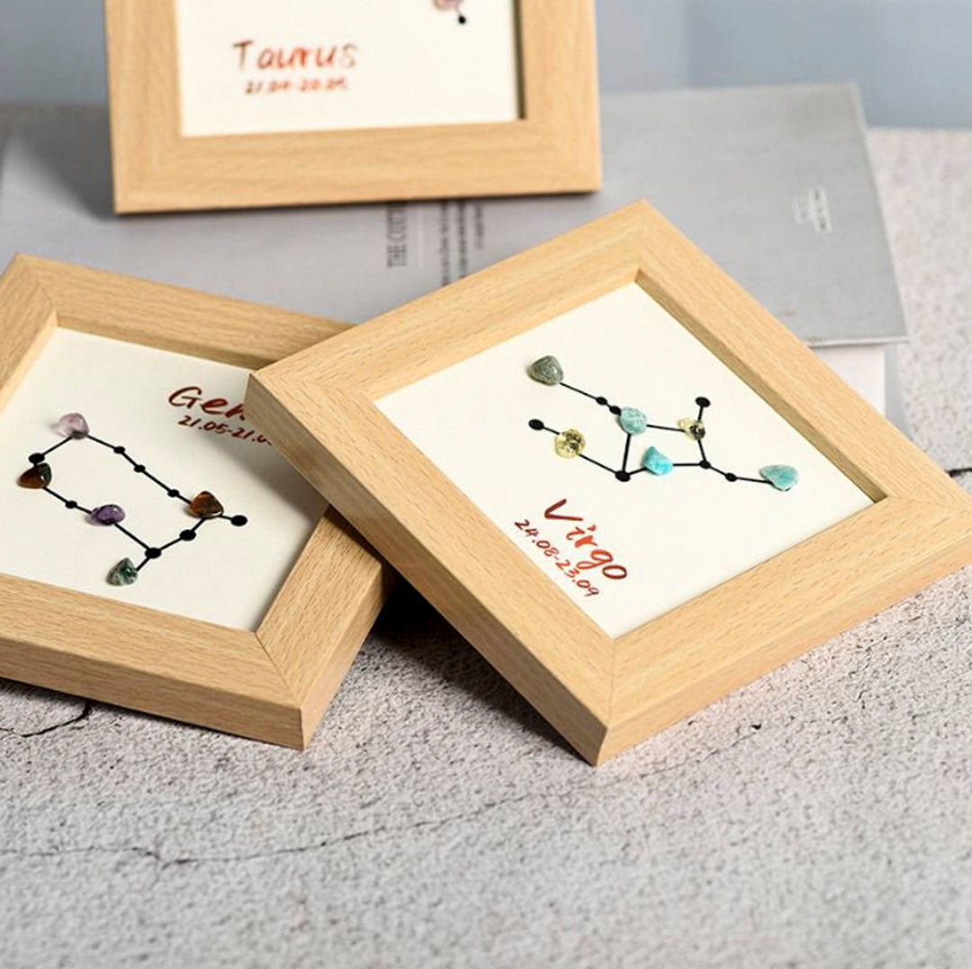 Zodiac Sign Crystal Gravel Decorate Picture Frame