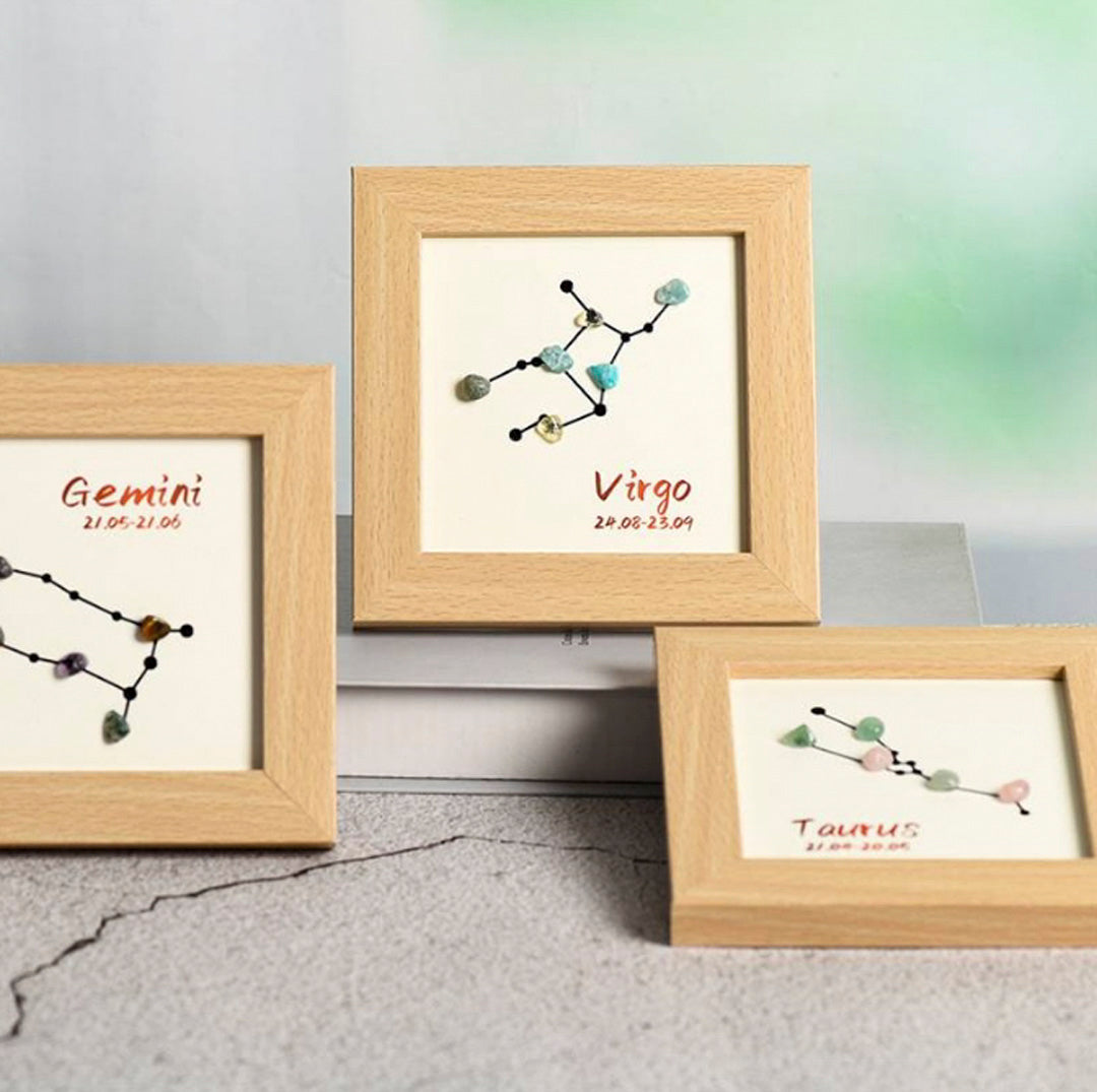 Zodiac Sign Crystal Gravel Decorate Picture Frame