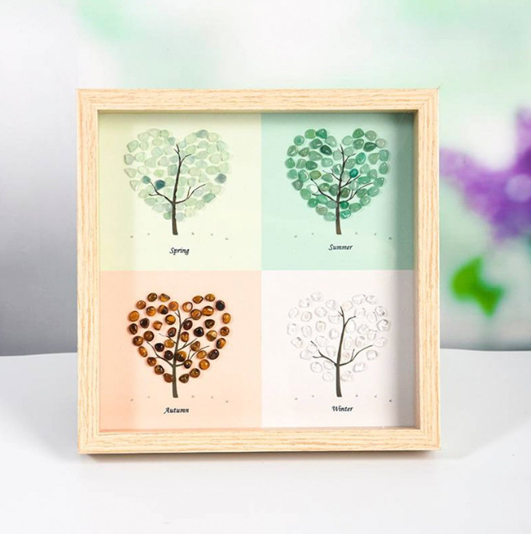 Four Seasons Tree Crystal Stone Photo Frame