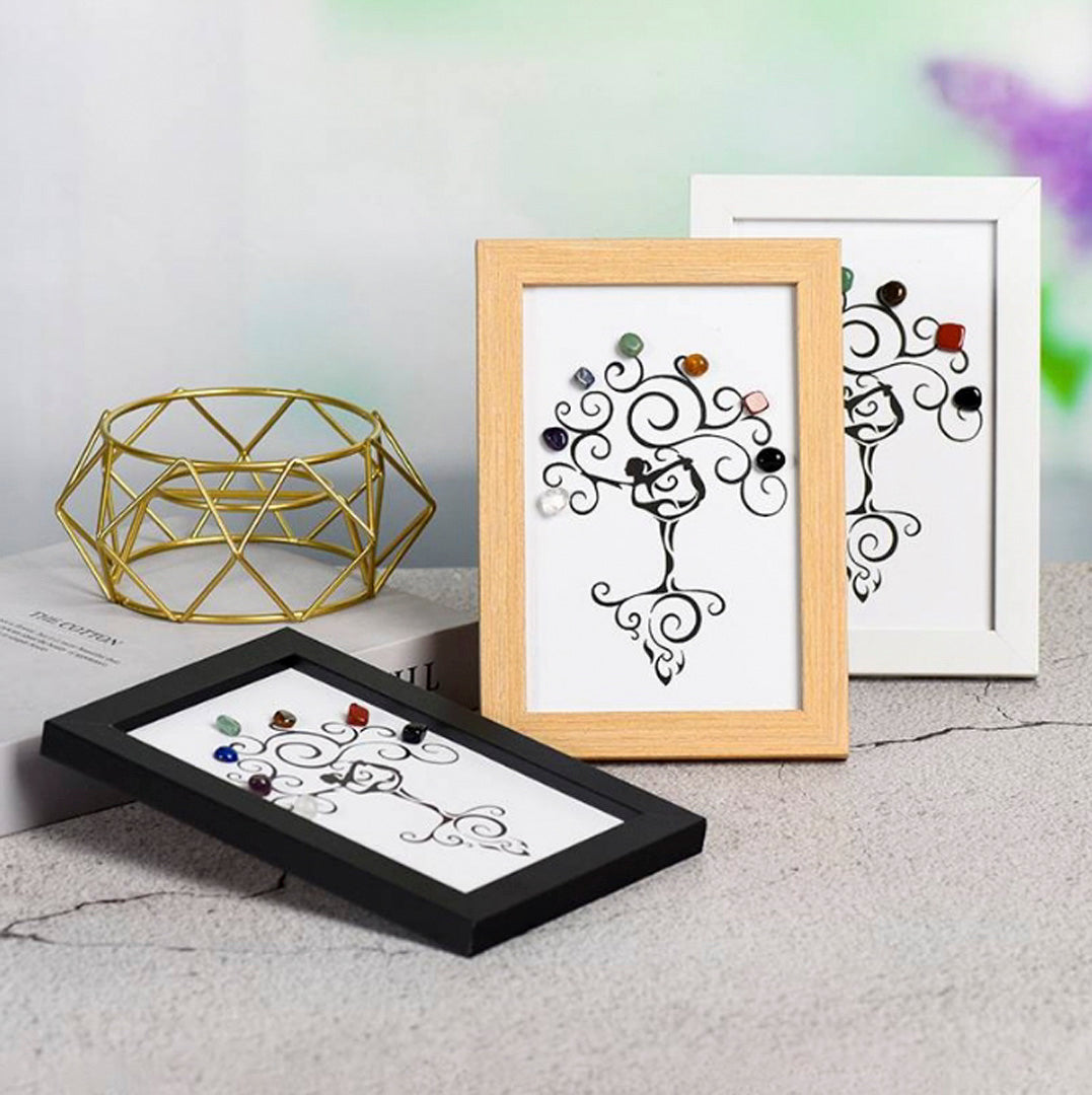 Seven Chakras Tree-like Crystal Stone Frame