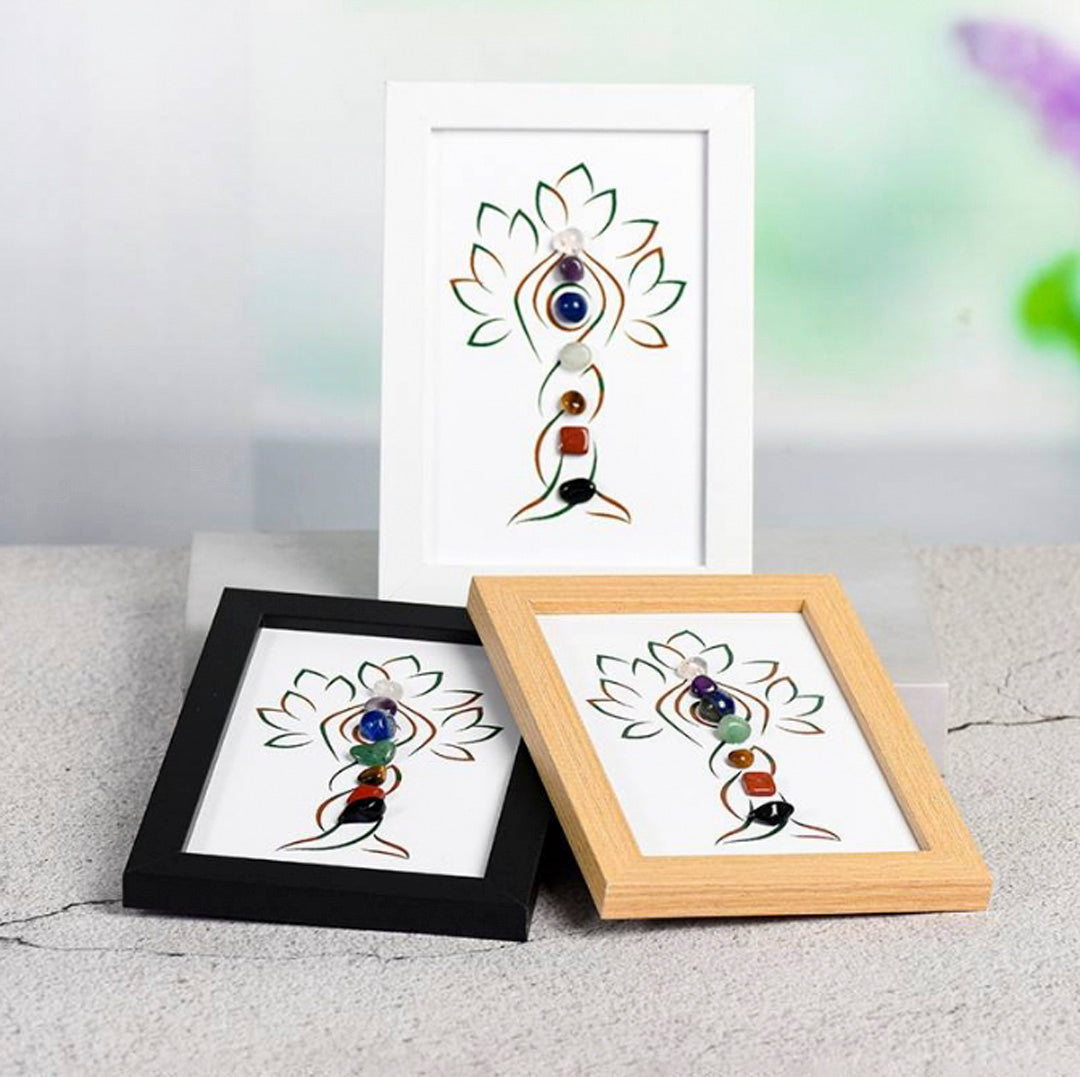 Seven Chakras Tree-like Crystal Stone Frame