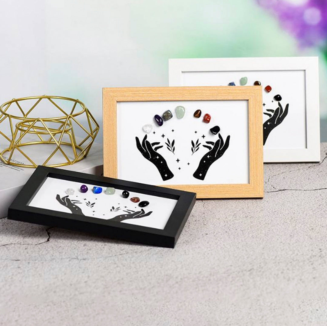 Crystal Stone Photo Frame Of Seven Chakras On Both Hands