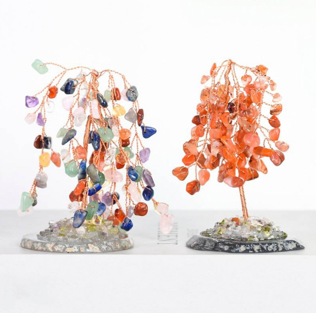 Willow agate base crystal tree ornament