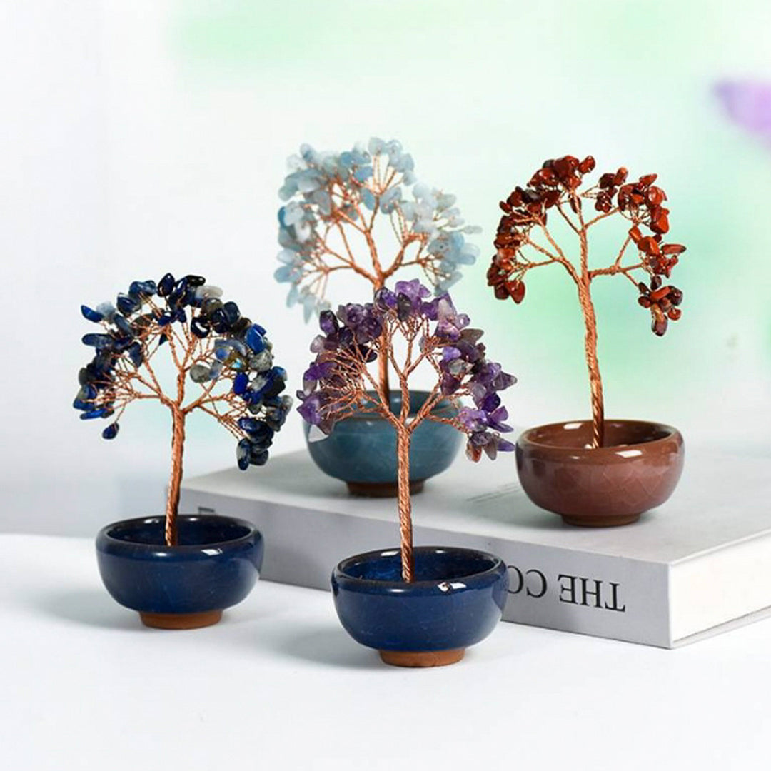Colorful small bowl shaped crystal tree ornaments