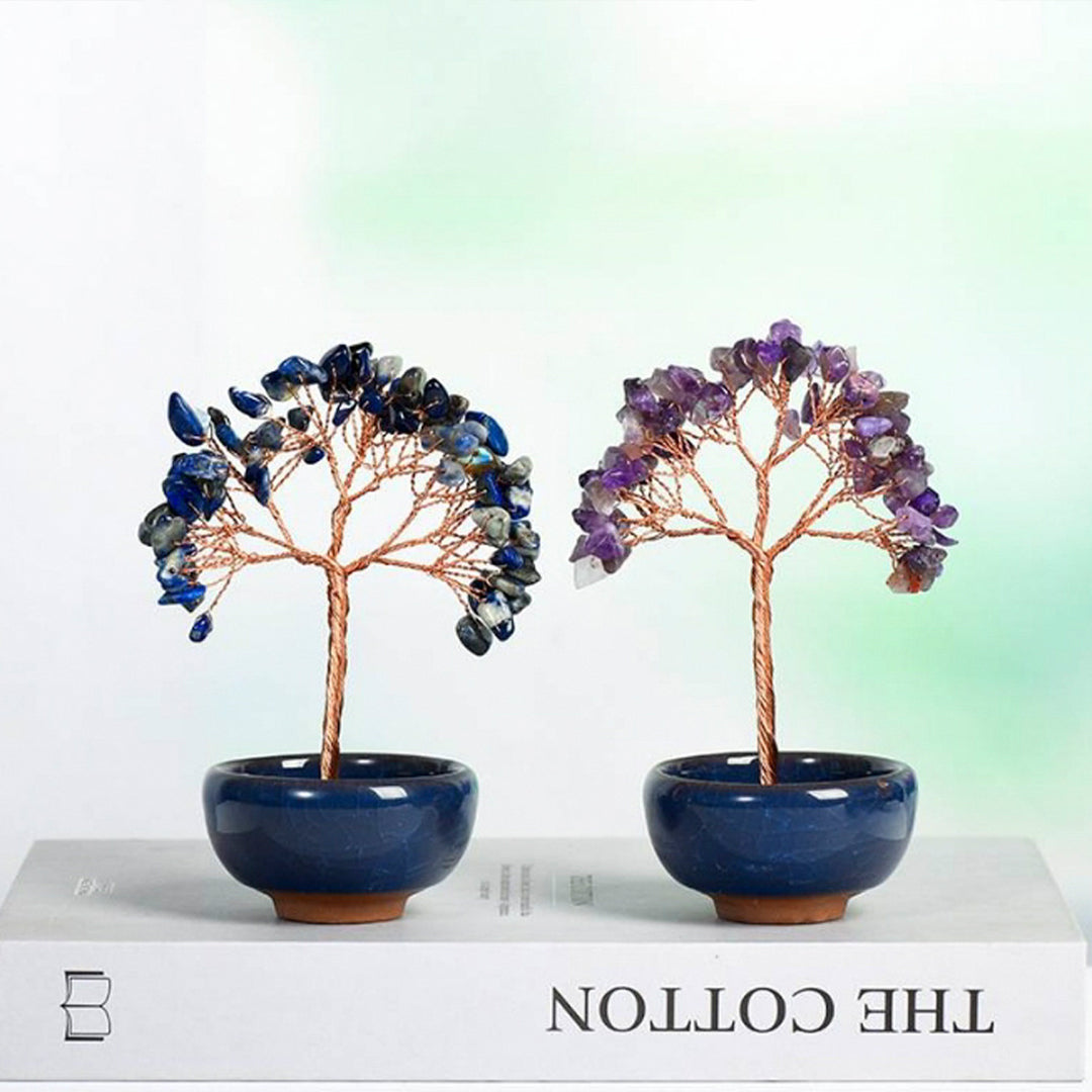 Colorful small bowl shaped crystal tree ornaments
